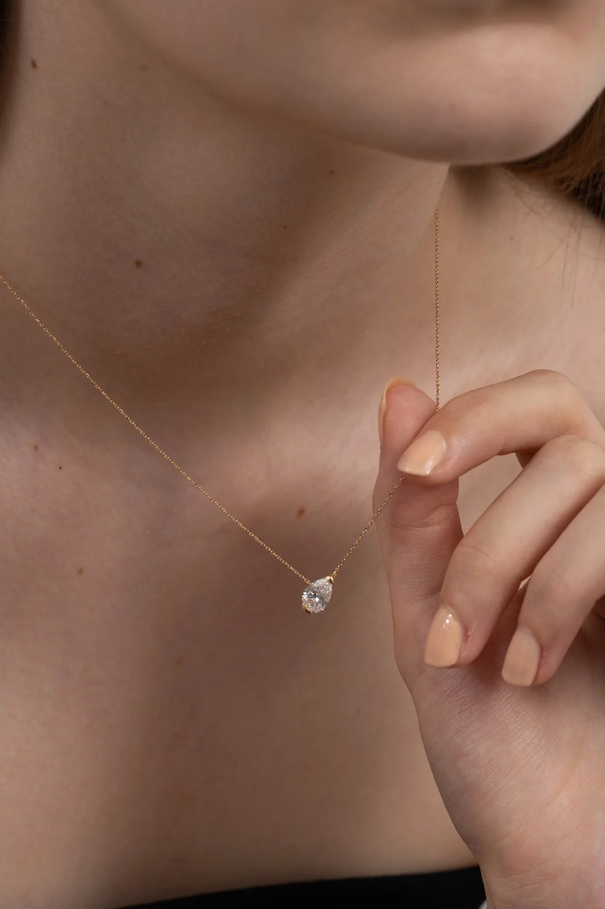 Facet 1ct Pear Necklace - Image 3