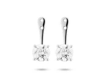 Lab-Grown Diamond 2ct. tw. Round Brilliant Solitaire Ear Jacket Earrings | White