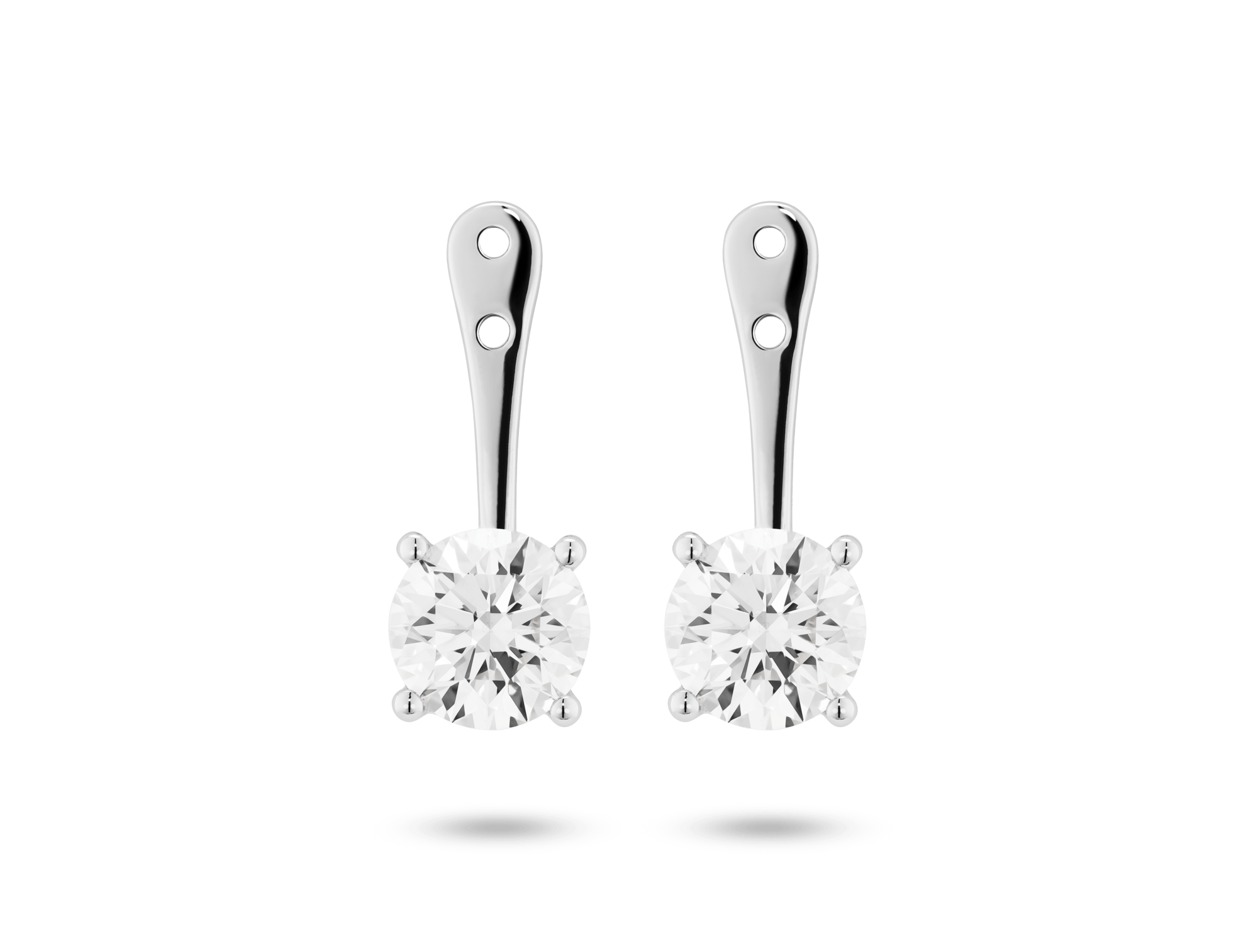 Lab-Grown Diamond 2ct. tw. Round Brilliant Solitaire Ear Jacket Earrings | White