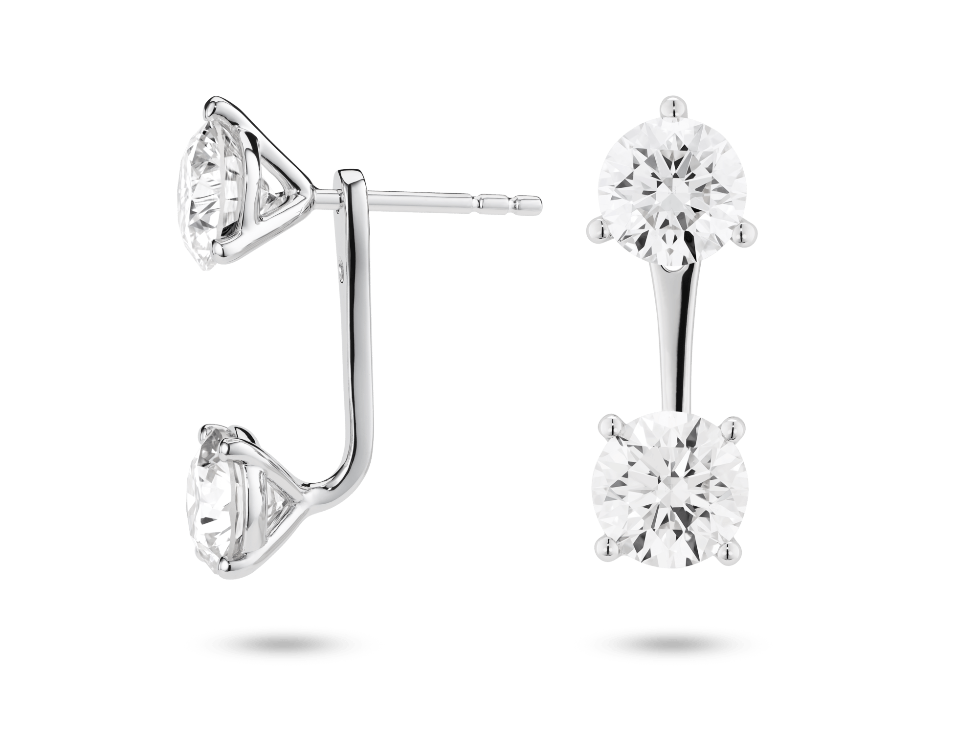 Lab-Grown Diamond 2ct. tw. Round Brilliant Solitaire Ear Jacket Earrings | White - Image 5