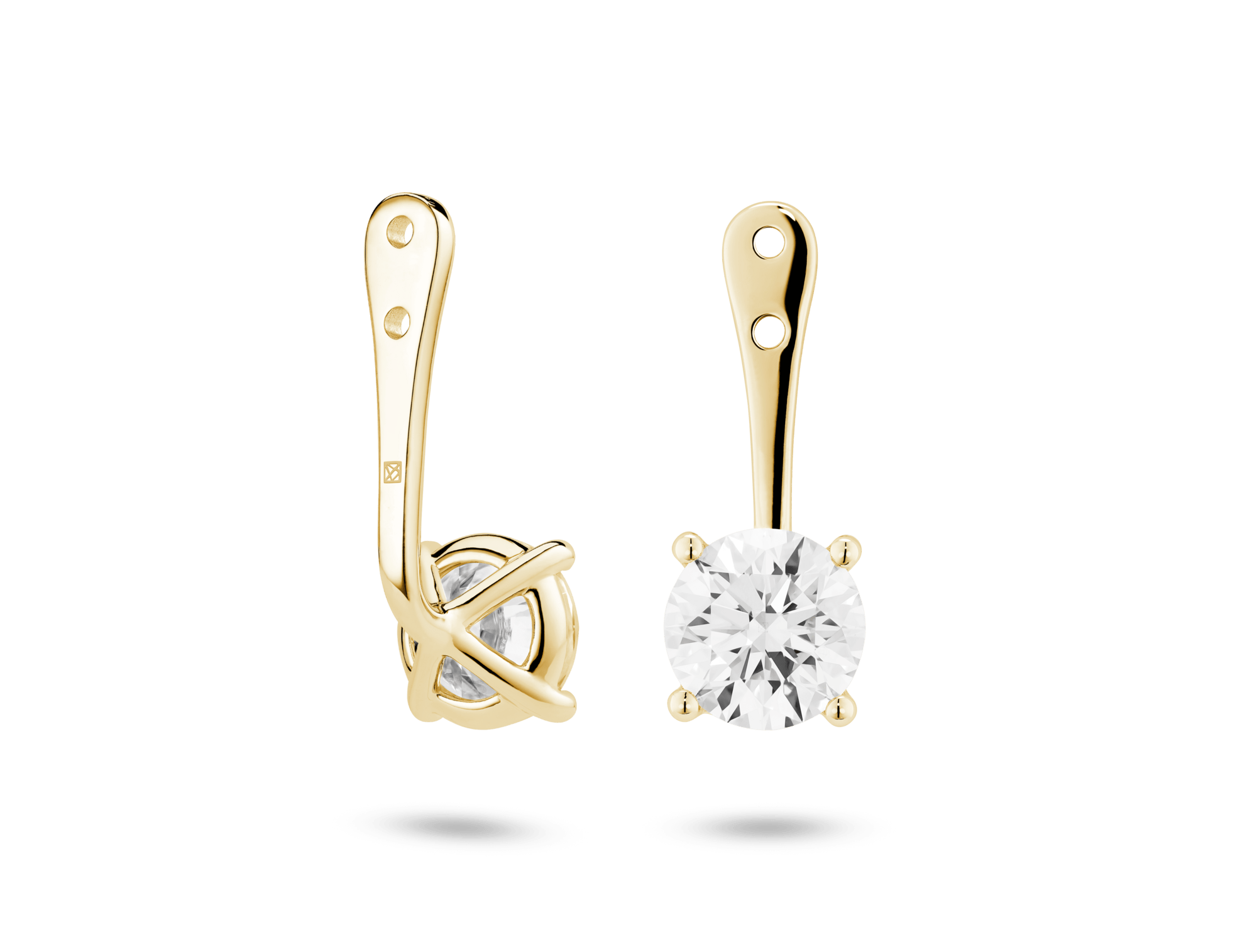 Lab-Grown Diamond 2ct. tw. Round Brilliant Solitaire Ear Jacket Earrings | White - Image 7