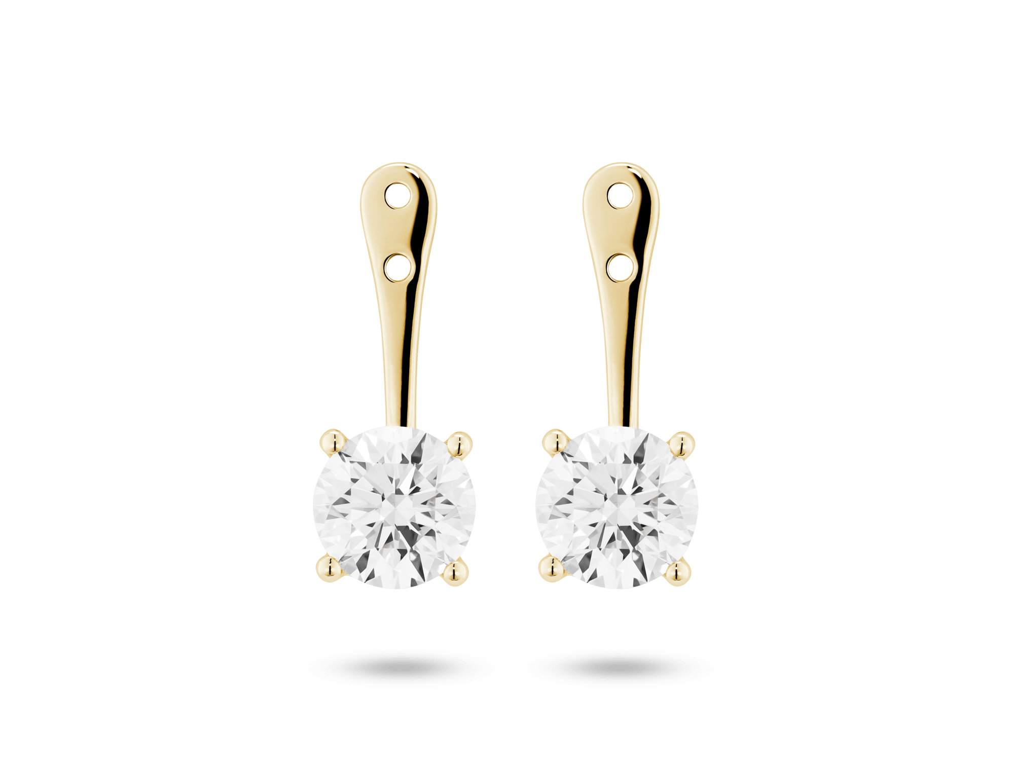 Lab-Grown Diamond 2ct. tw. Round Brilliant Solitaire Ear Jacket Earrings | White - Image 6
