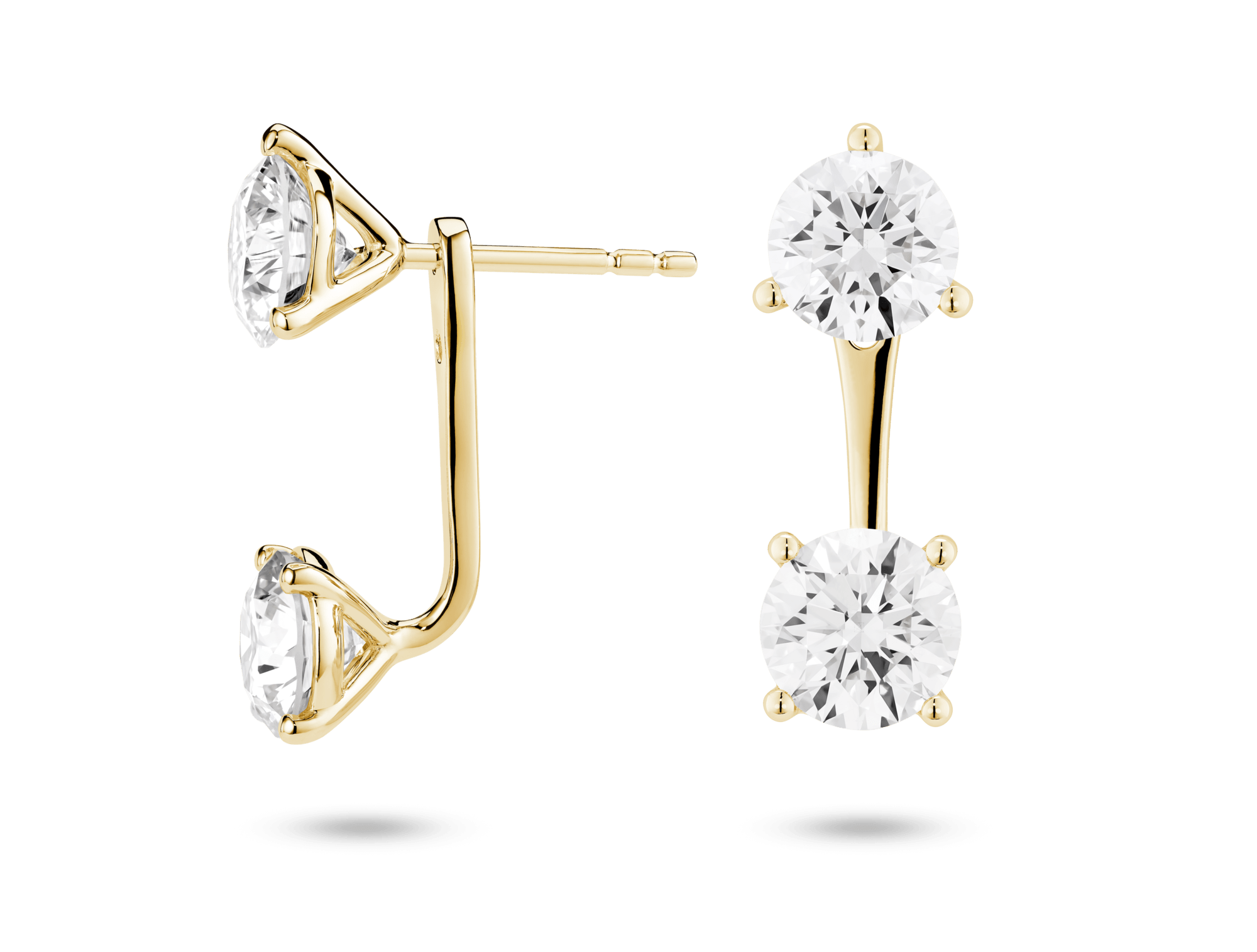 Lab-Grown Diamond 2ct. tw. Round Brilliant Solitaire Ear Jacket Earrings | White - Image 8