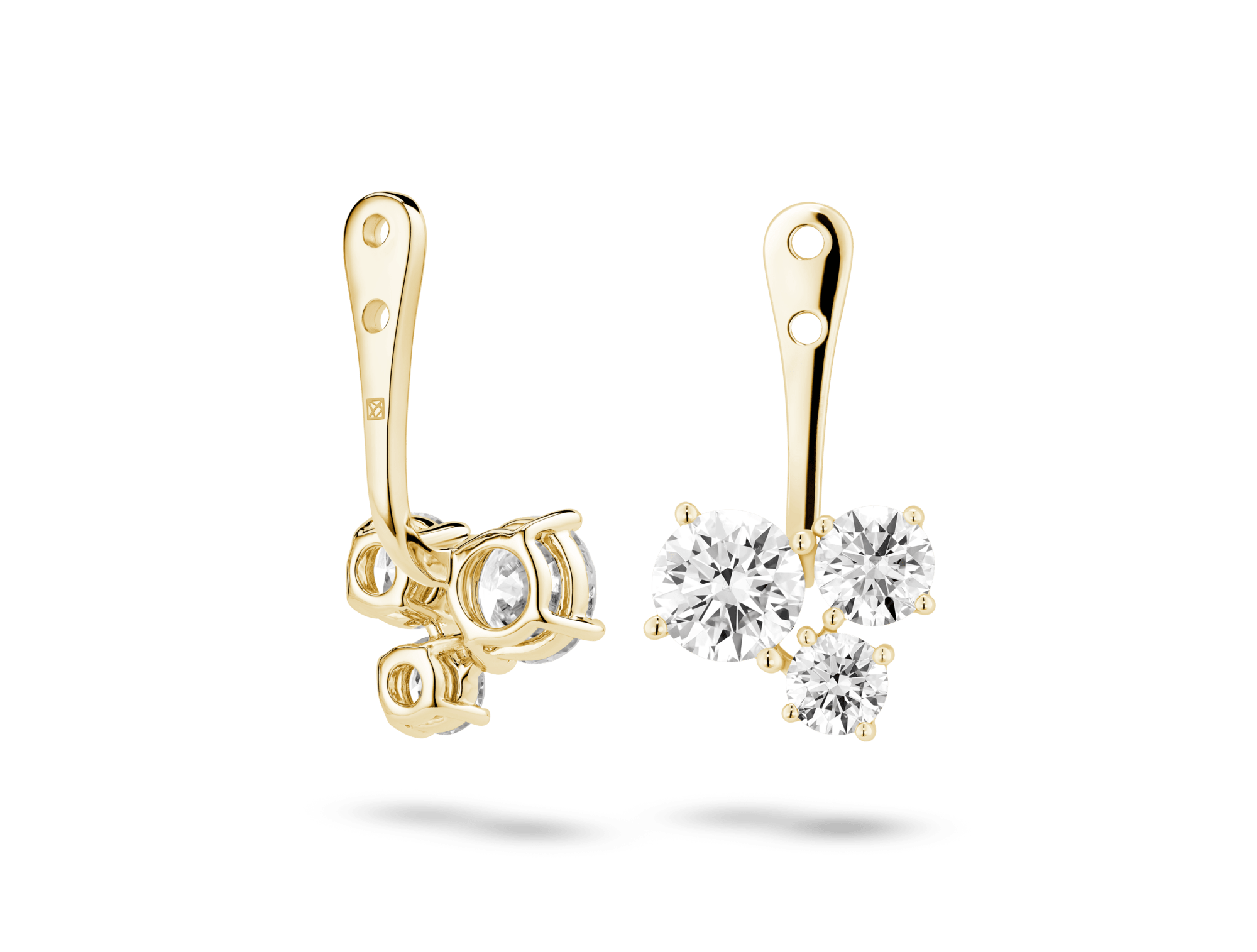 Lab-Grown Diamond 1⅘ct. tw. Round Brilliant Cluster Ear Jacket Earrings | White - Image 3