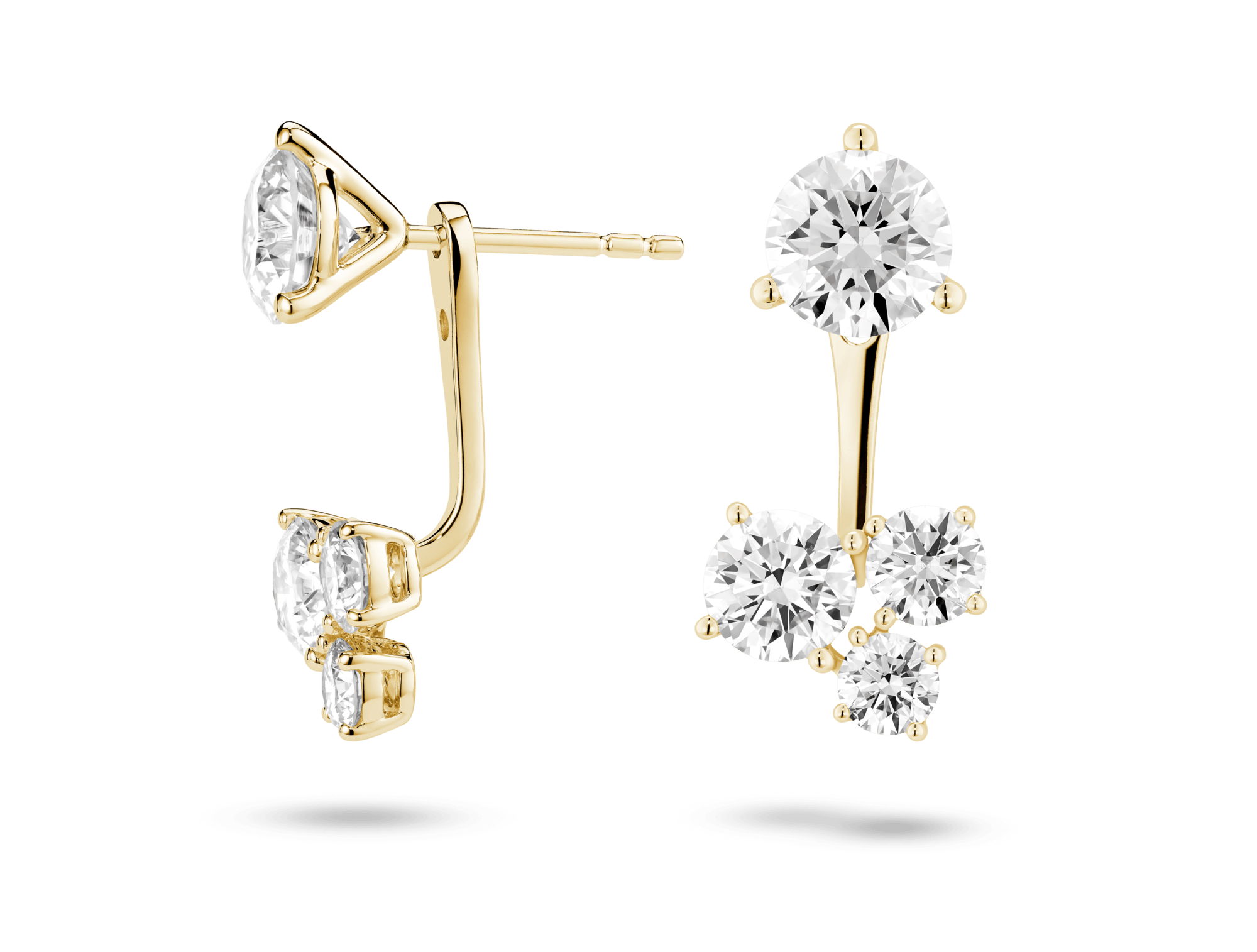 Lab-Grown Diamond 1⅘ct. tw. Round Brilliant Cluster Ear Jacket Earrings | White - Image 5