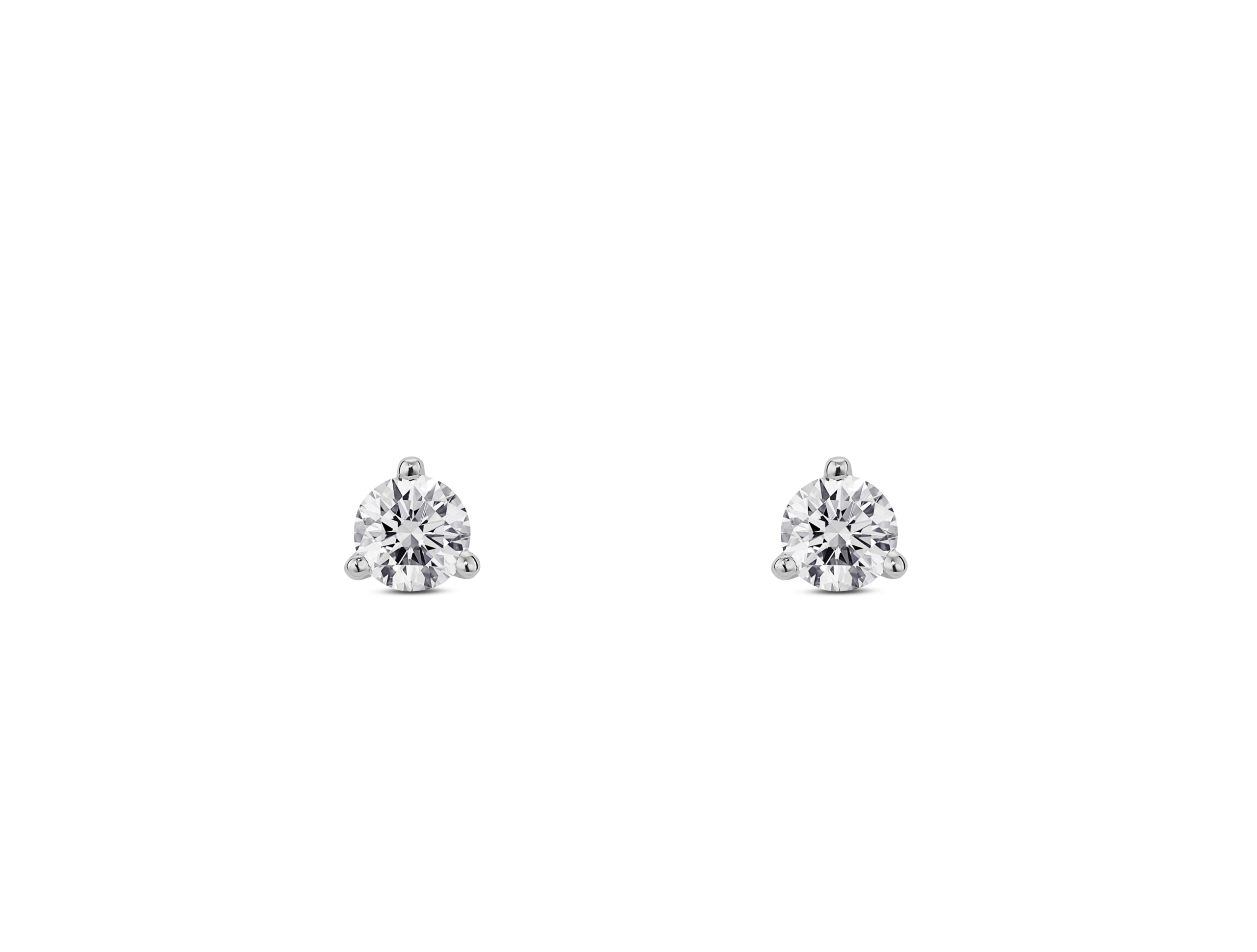 Lab-Grown Diamond ¼ct. tw. Mini Round Brilliant Solitaire Studs | White - Image 4