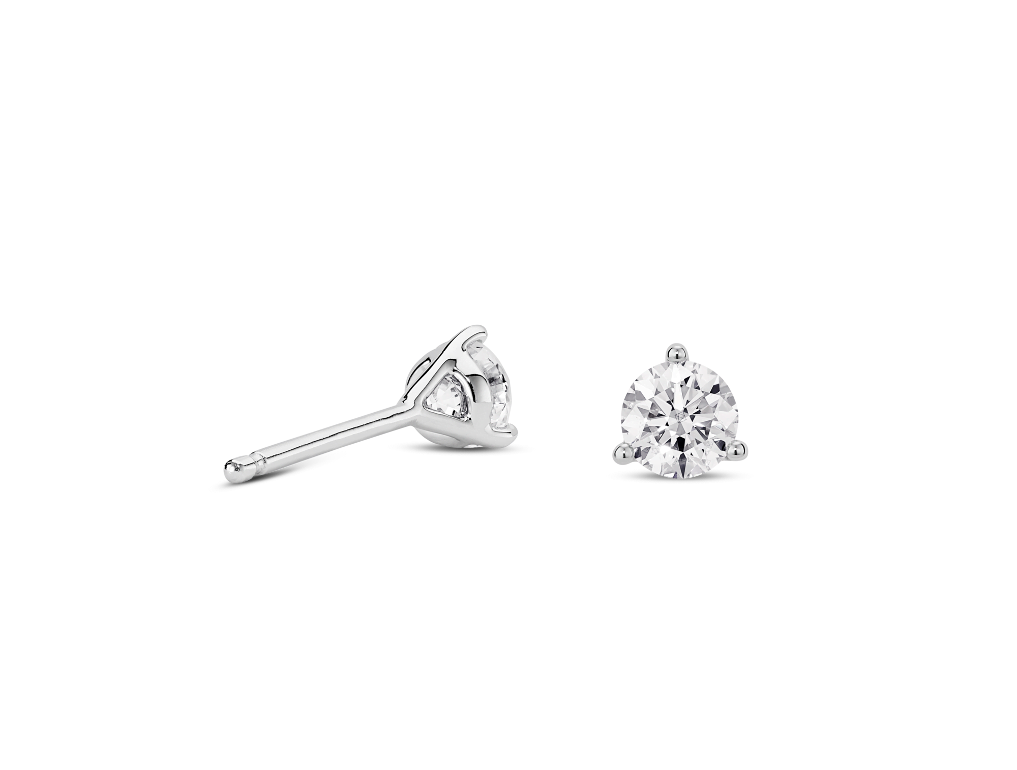 Lab-Grown Diamond ½ct. tw. Round Brilliant Solitaire Studs | White - Image 3