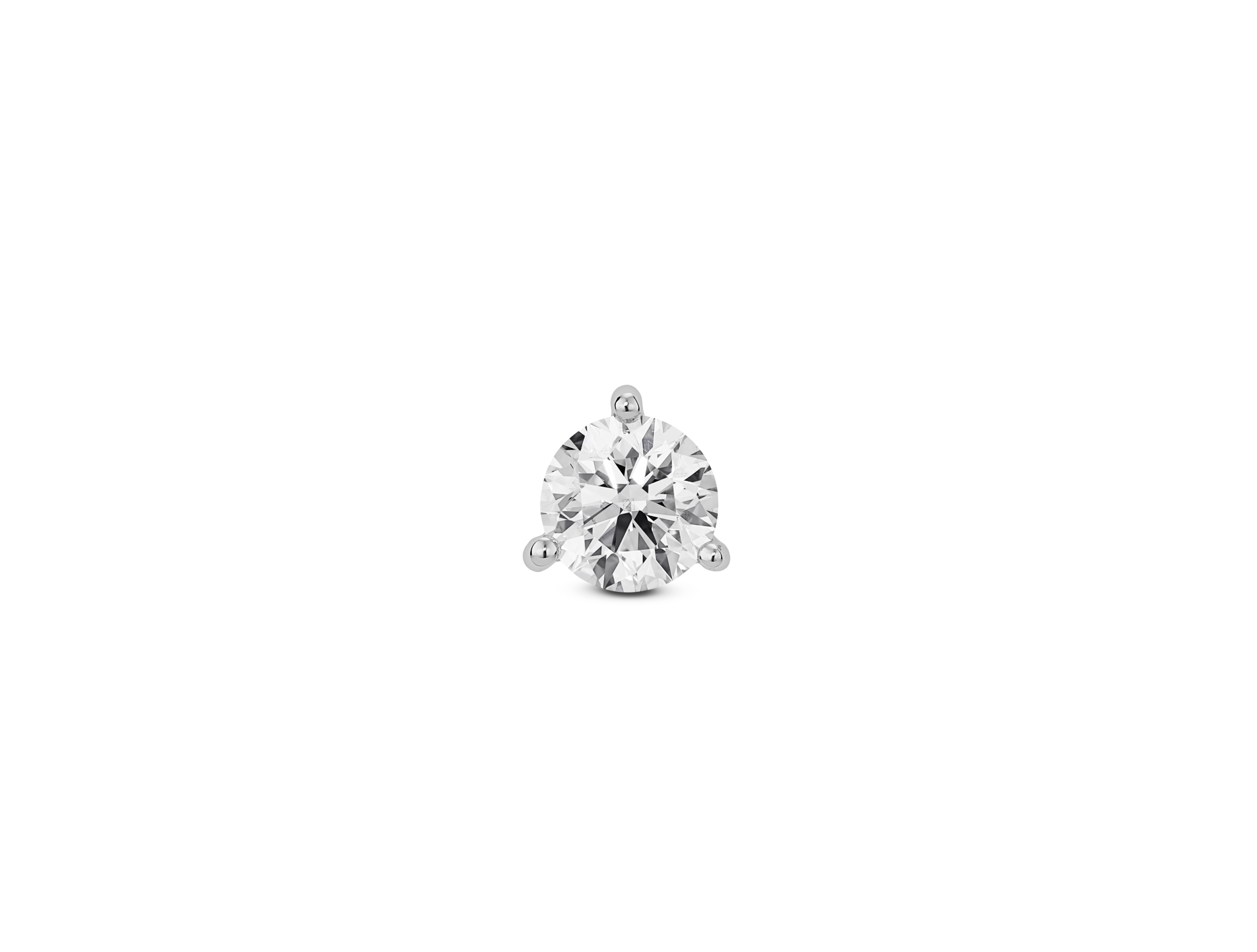 Lab-Grown Diamond ½ct. Round Brilliant Solitaire 14k Gold Stud | White - Image 4