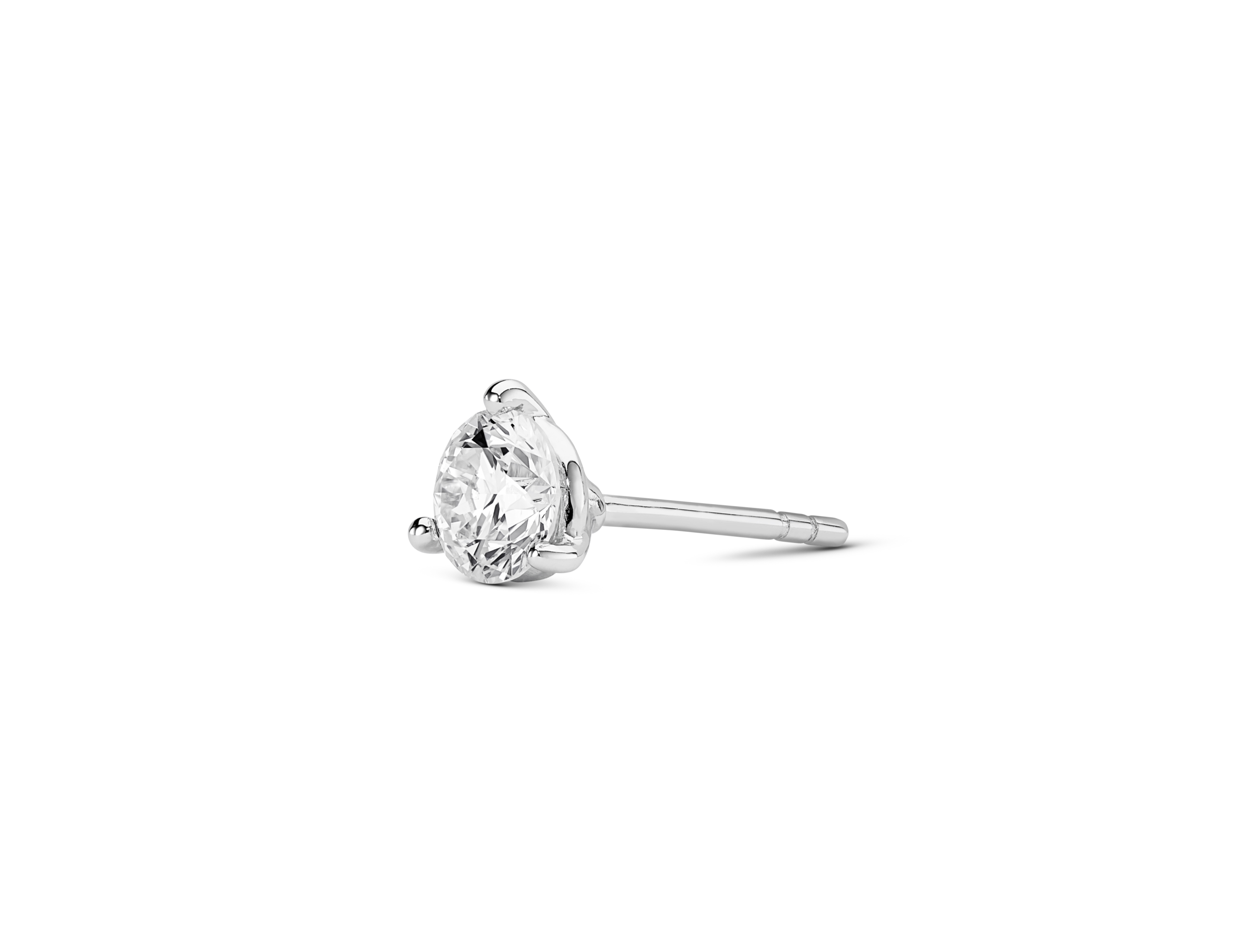 Lab-Grown Diamond ½ct. Round Brilliant Solitaire 14k Gold Stud | White - Image 5