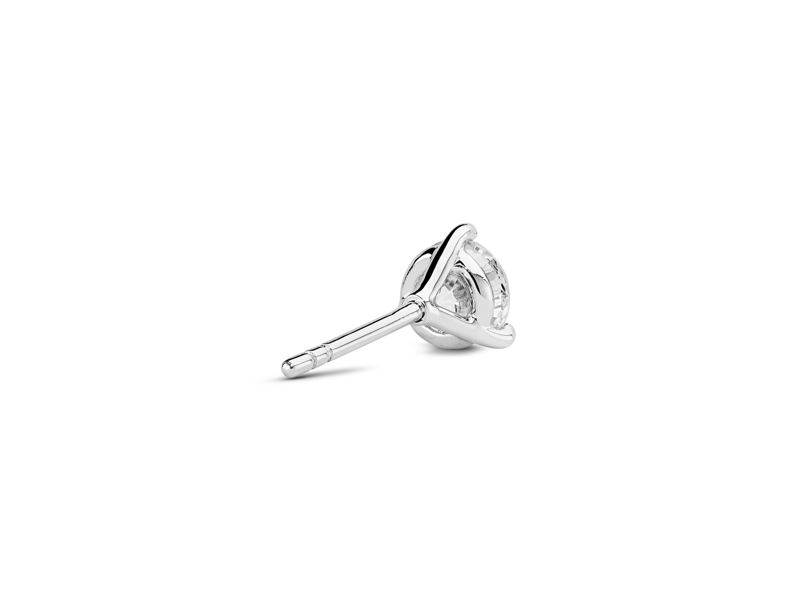 Lab-Grown Diamond ½ct. Round Brilliant Solitaire 14k Gold Stud | White - Image 3
