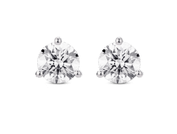Lab-Grown Diamond 2ct. tw. Round Brilliant Solitaire 14k Gold Studs | White