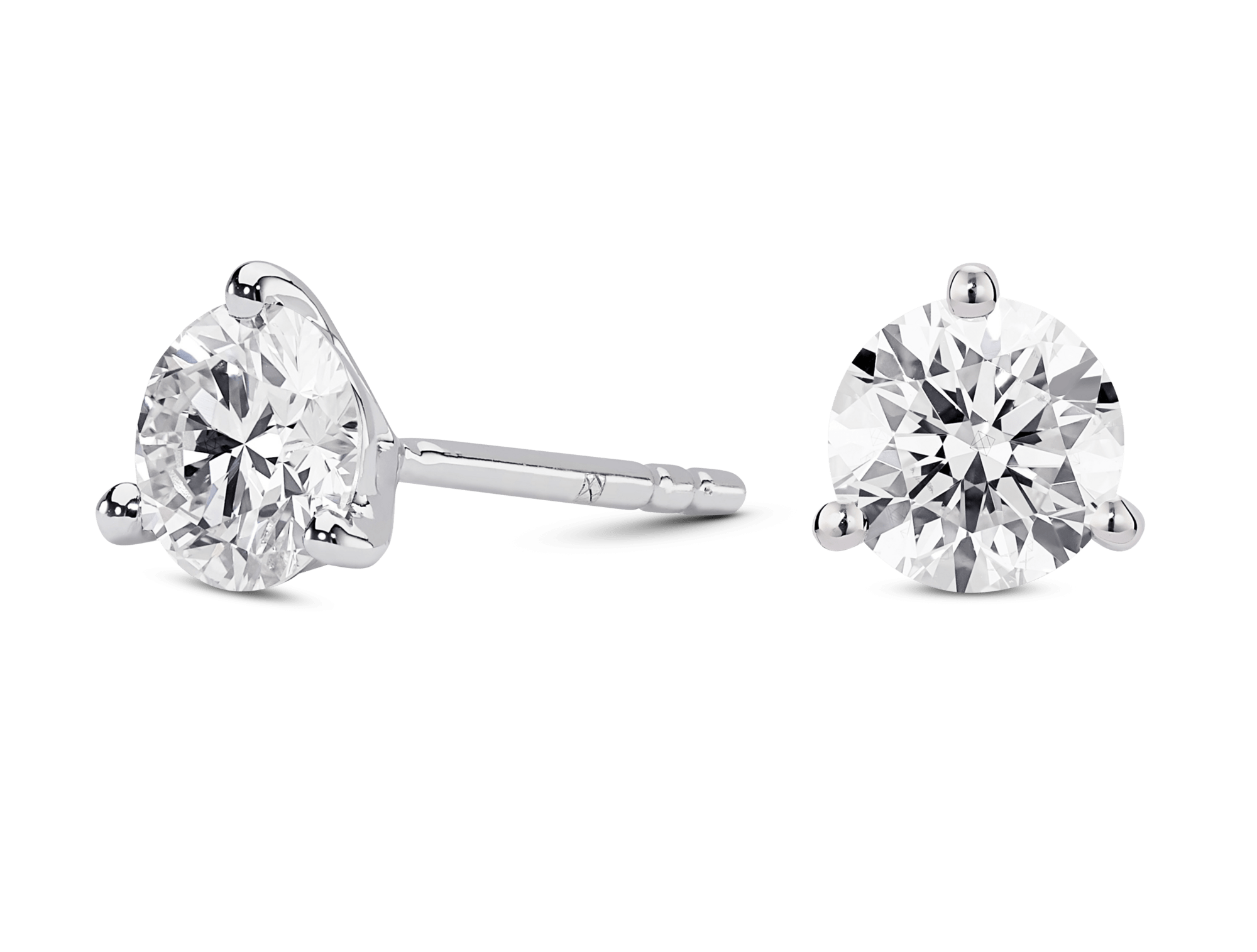 Lab-Grown Diamond 2ct. tw. Round Brilliant Solitaire 14k Gold Studs | White - Image 2