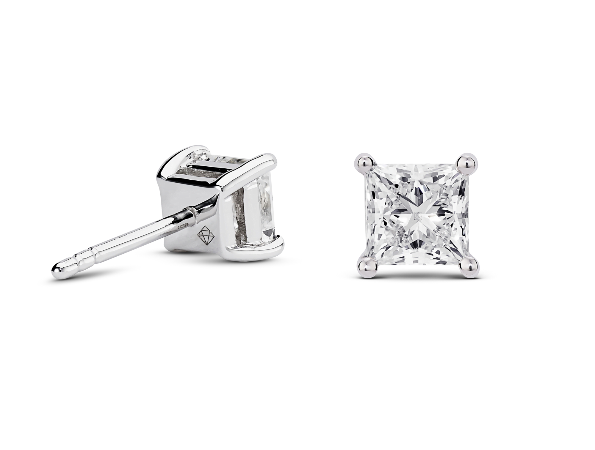 Lab-Grown Diamond 2ct. tw. Princess Studs | White - Image 4