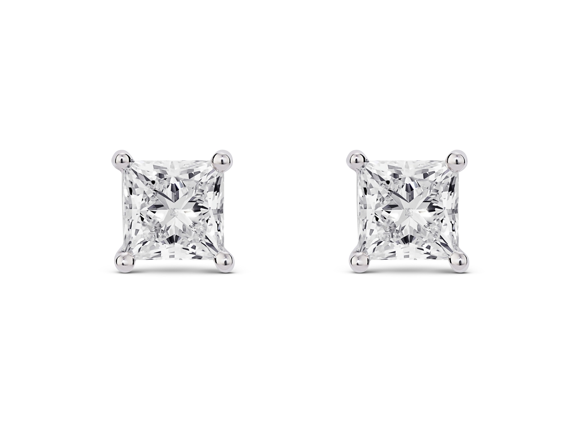 Lab-Grown Diamond 2ct. tw. Princess Studs | White - Image 5