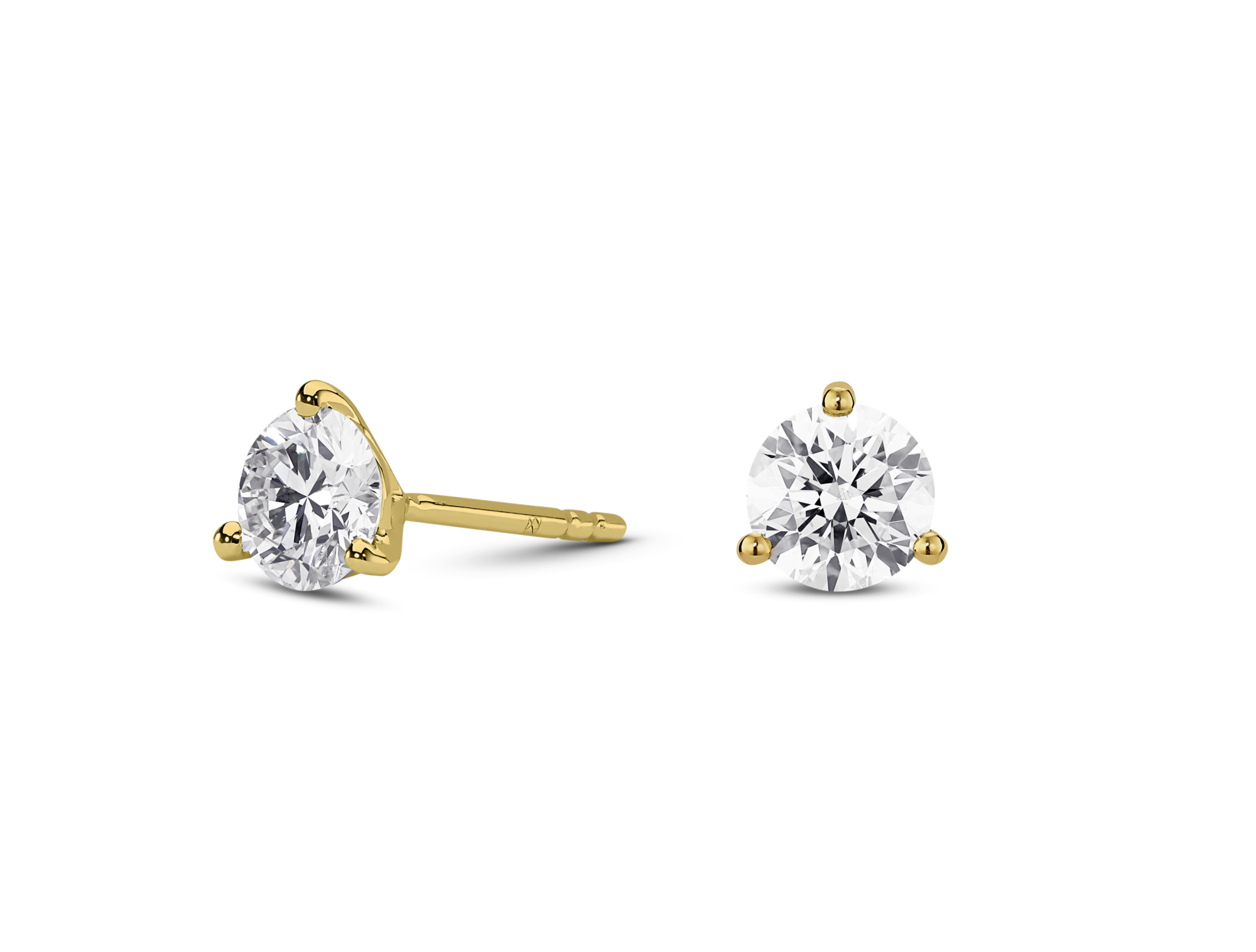 Lab-Grown Diamond 2ct. tw. Round Brilliant Studs and Pendant Yellow Gold Set | White - Image 3