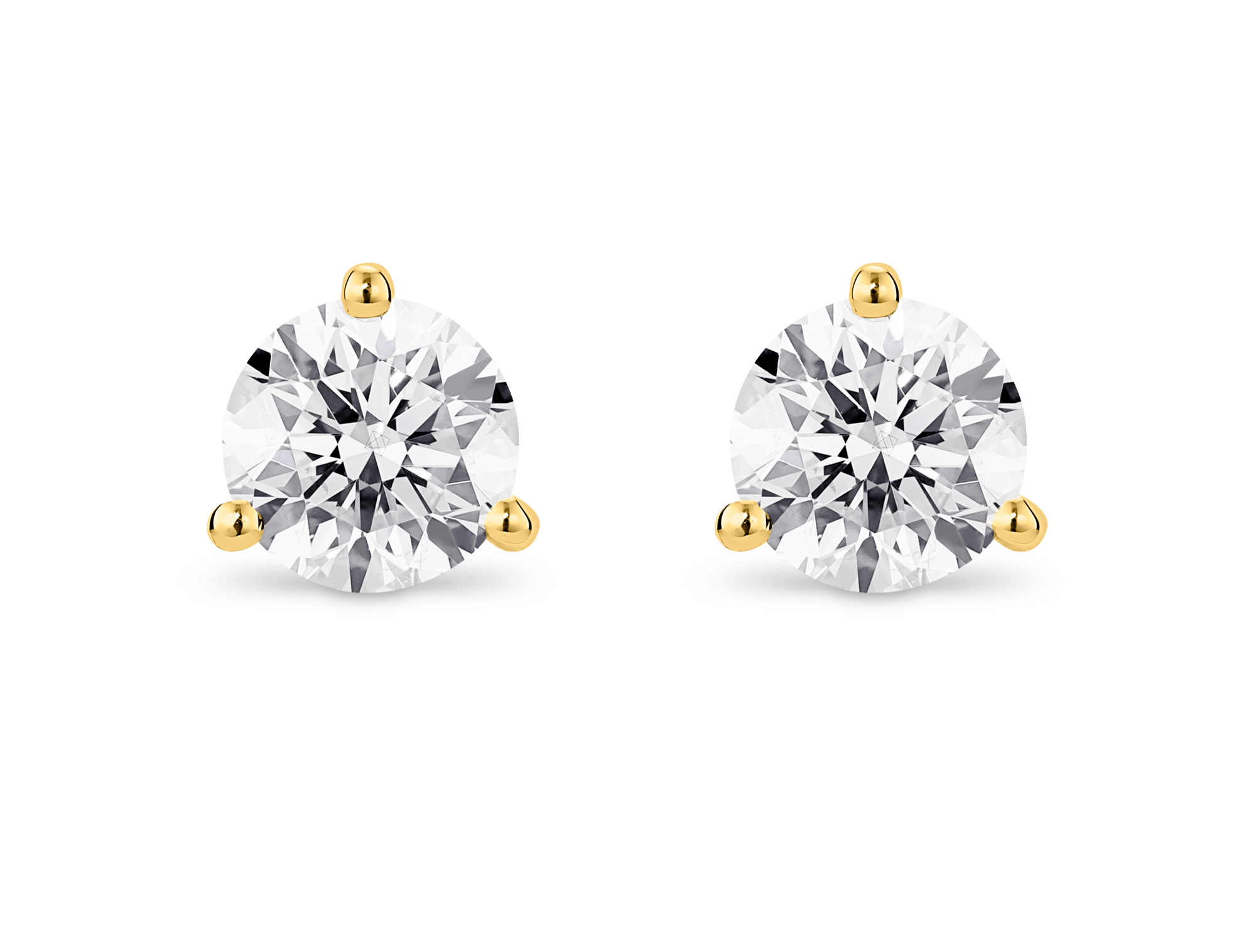 Lab-Grown Diamond 2ct. tw. Round Brilliant Solitaire 14k Gold Studs | White - Image 7