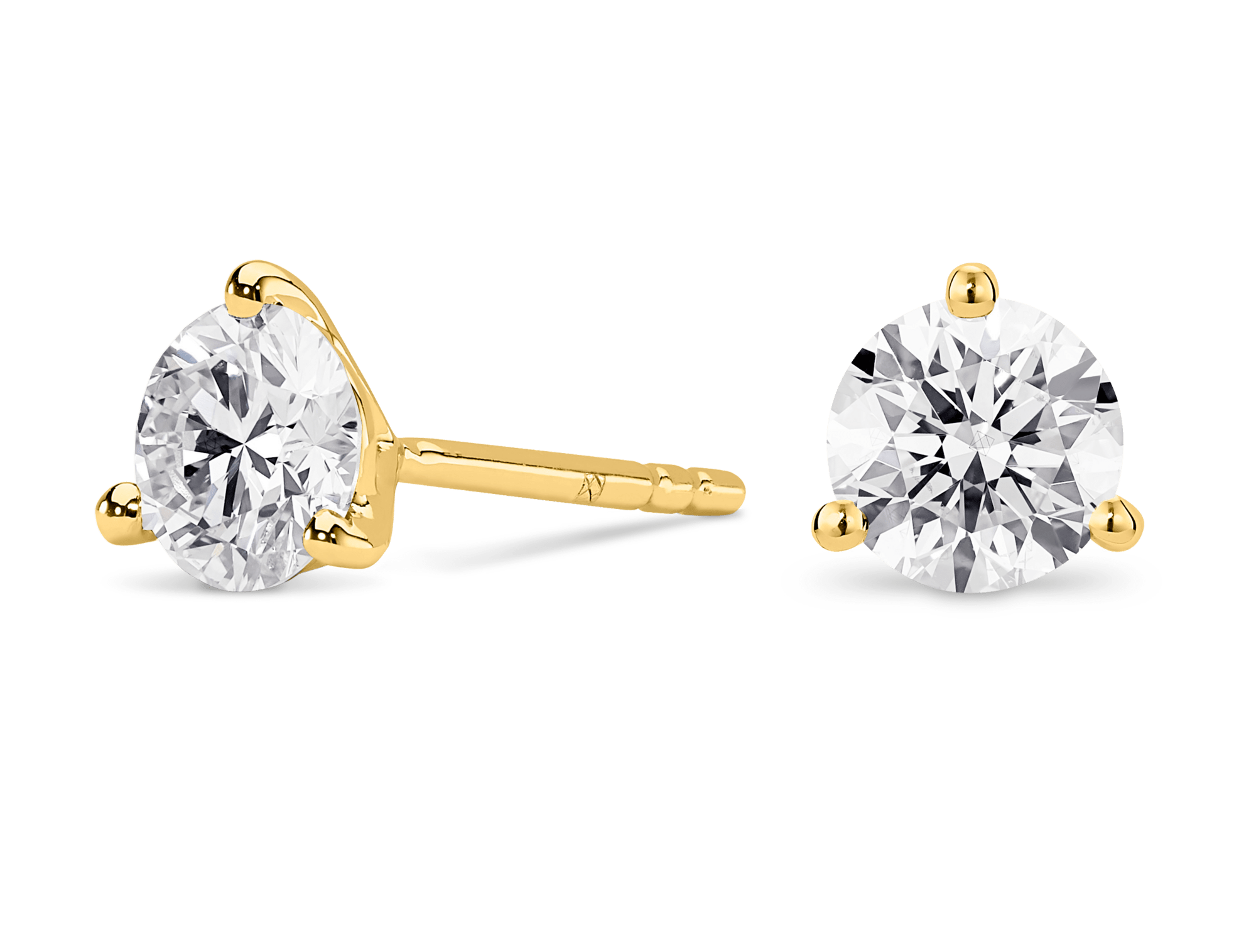 Lab-Grown Diamond 2ct. tw. Round Brilliant Solitaire 14k Gold Studs | White - Image 8