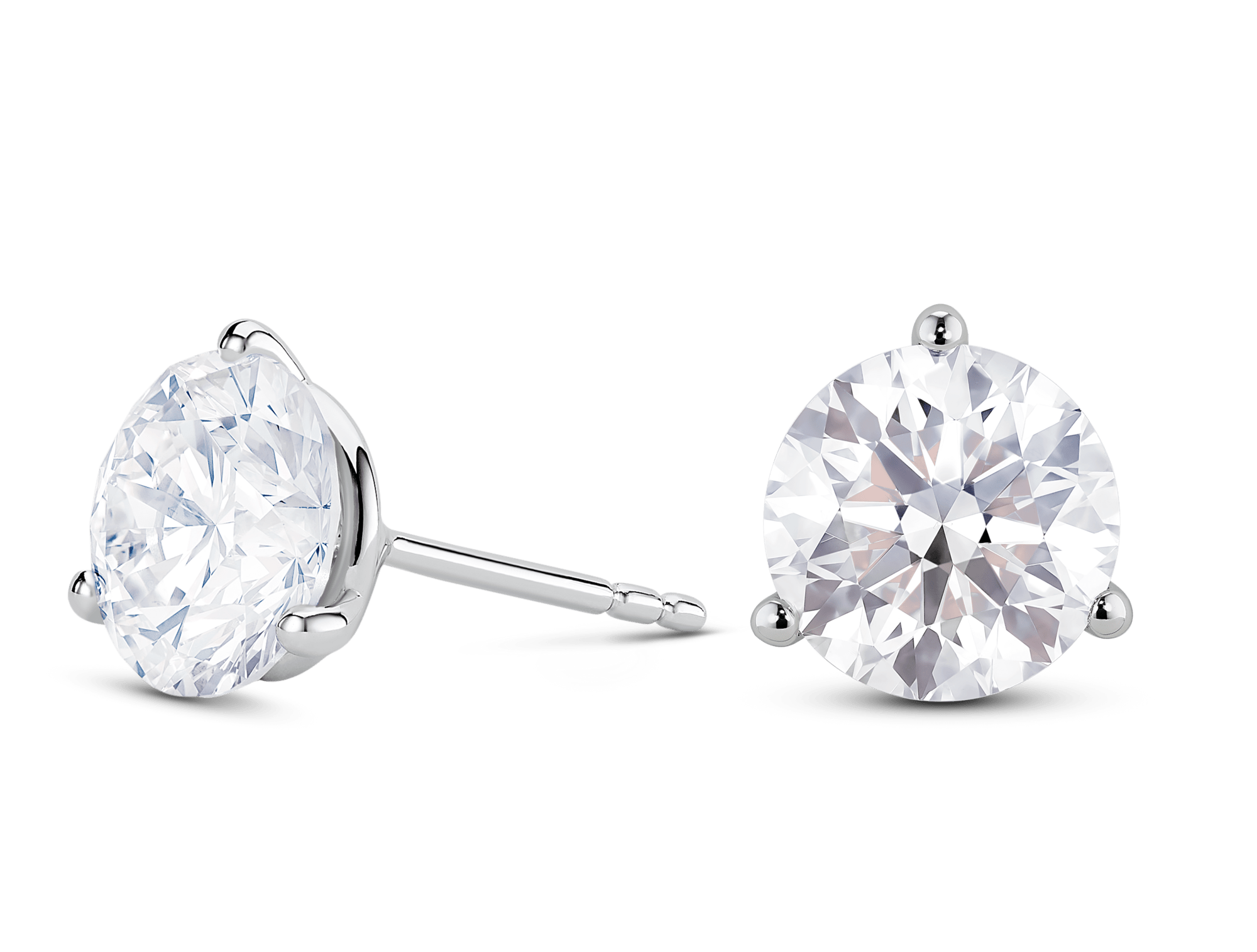 Lab-Grown Diamond 3½ct. tw. Round Brilliant Solitaire Studs | White - Image 2