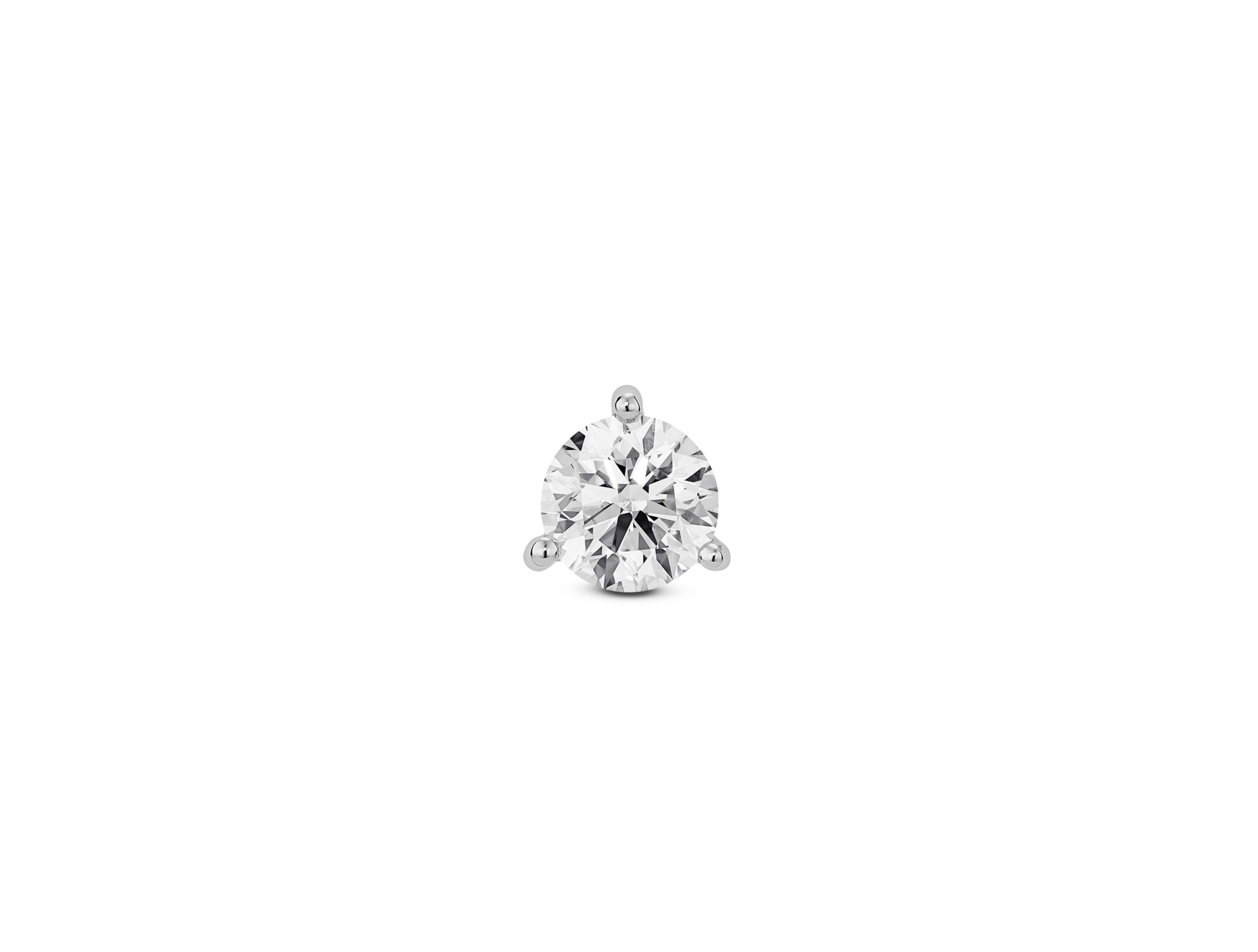 Lab-Grown Diamond ¾ct. Round Brilliant Solitaire 14k Gold Stud | White - Image 2