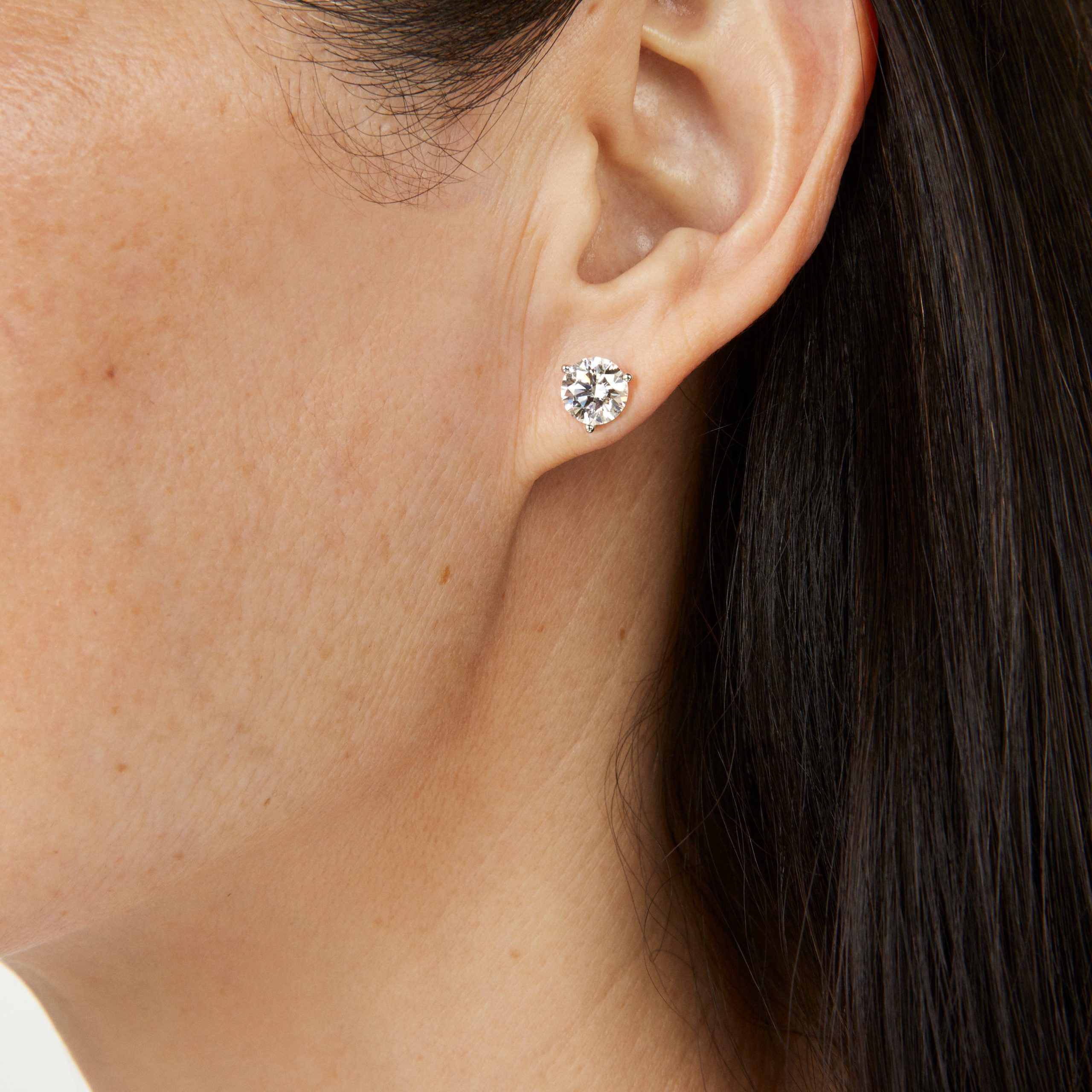 Lab-Grown Diamond 1¾ct. Round Brilliant Solitaire Stud | White - Image 2