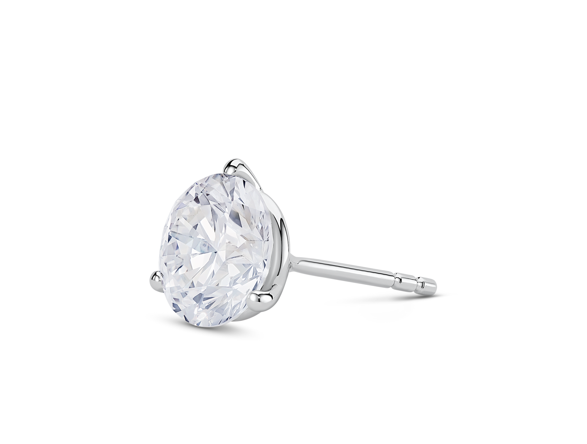 Lab-Grown Diamond 1¾ct. Round Brilliant Solitaire Stud | White - Image 3