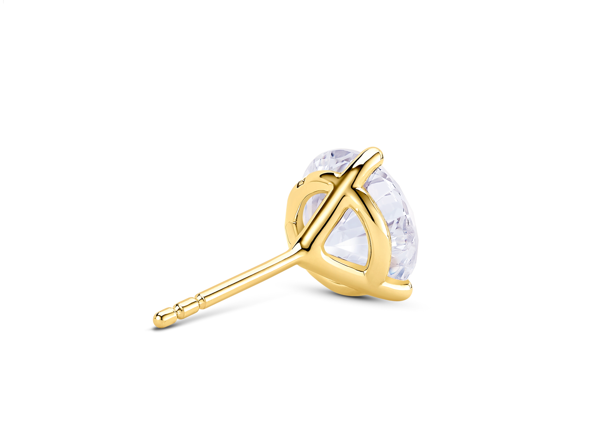 Lab-Grown Diamond 2ct. Round Brilliant Solitaire Stud | White - Image 5