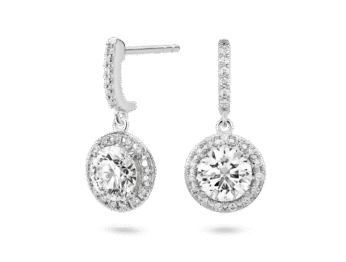 Lab-Grown Diamond 2ct. tw. Halo Drop Earrings | White