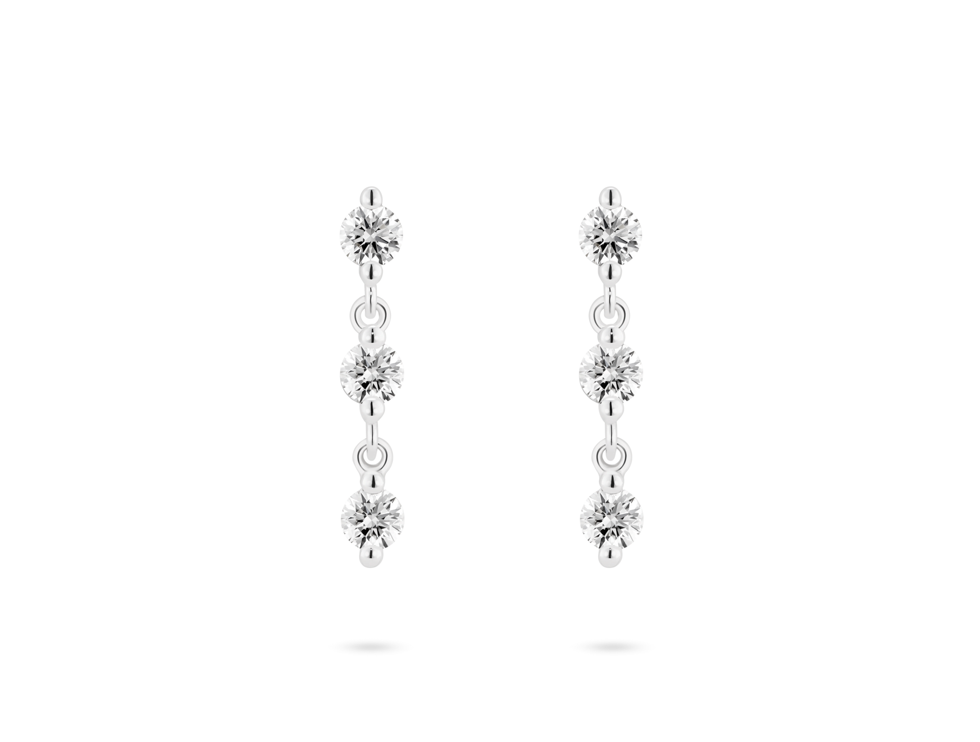 Lab-Grown Diamond ⁸⁄₉ct. tw Round Brilliant Line Drop Earrings | White