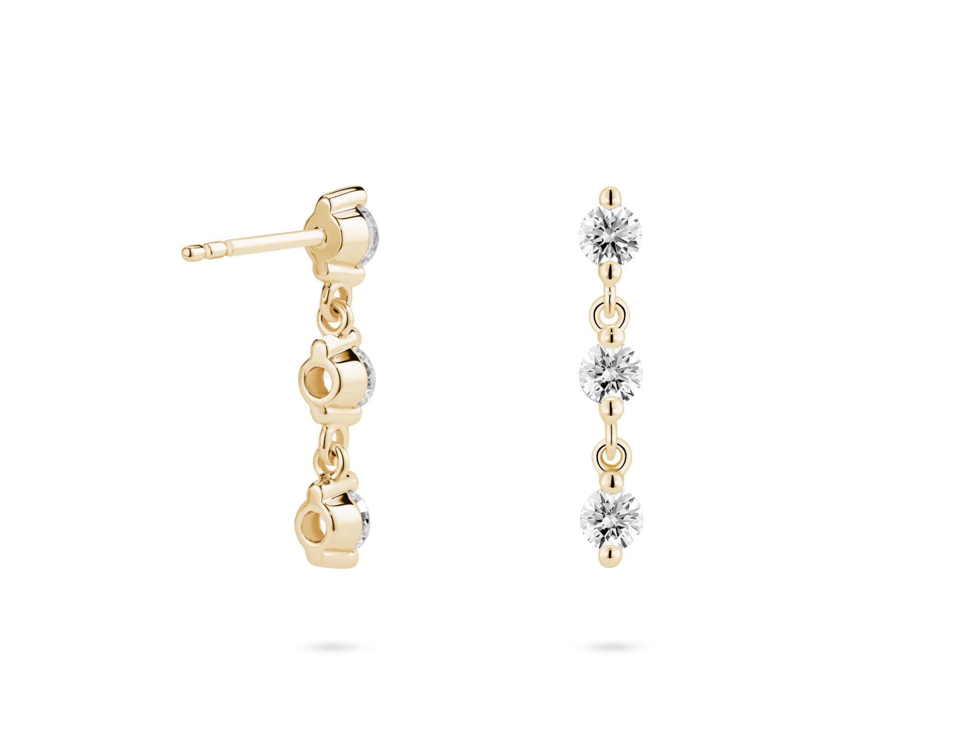 Lab-Grown Diamond ⁸⁄₉ct. tw Round Brilliant Line Drop Earrings | White - Image 5