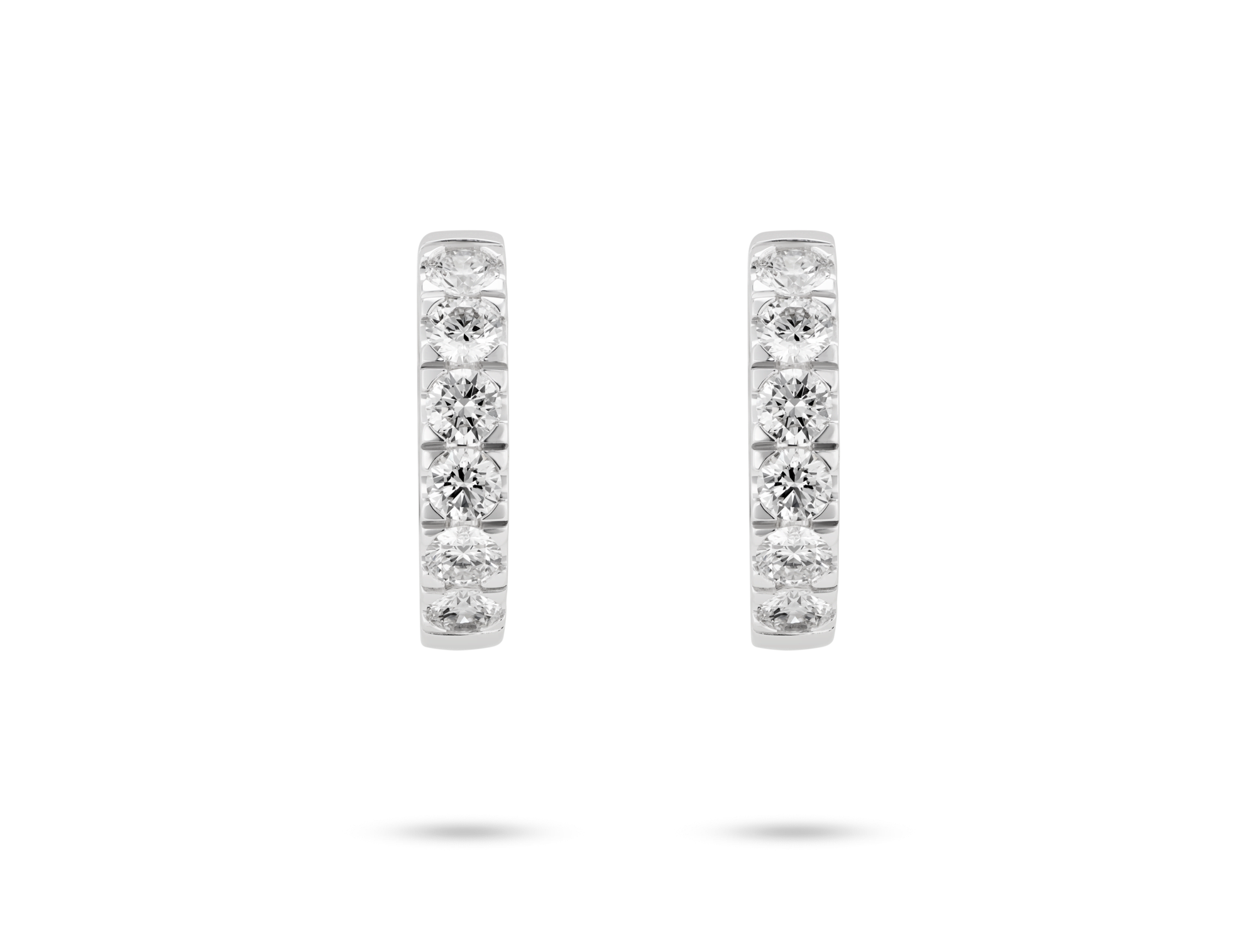 Lab-Grown Diamond 1⅕ct. tw. Round Brilliant Pavé Huggie Hoops | White
