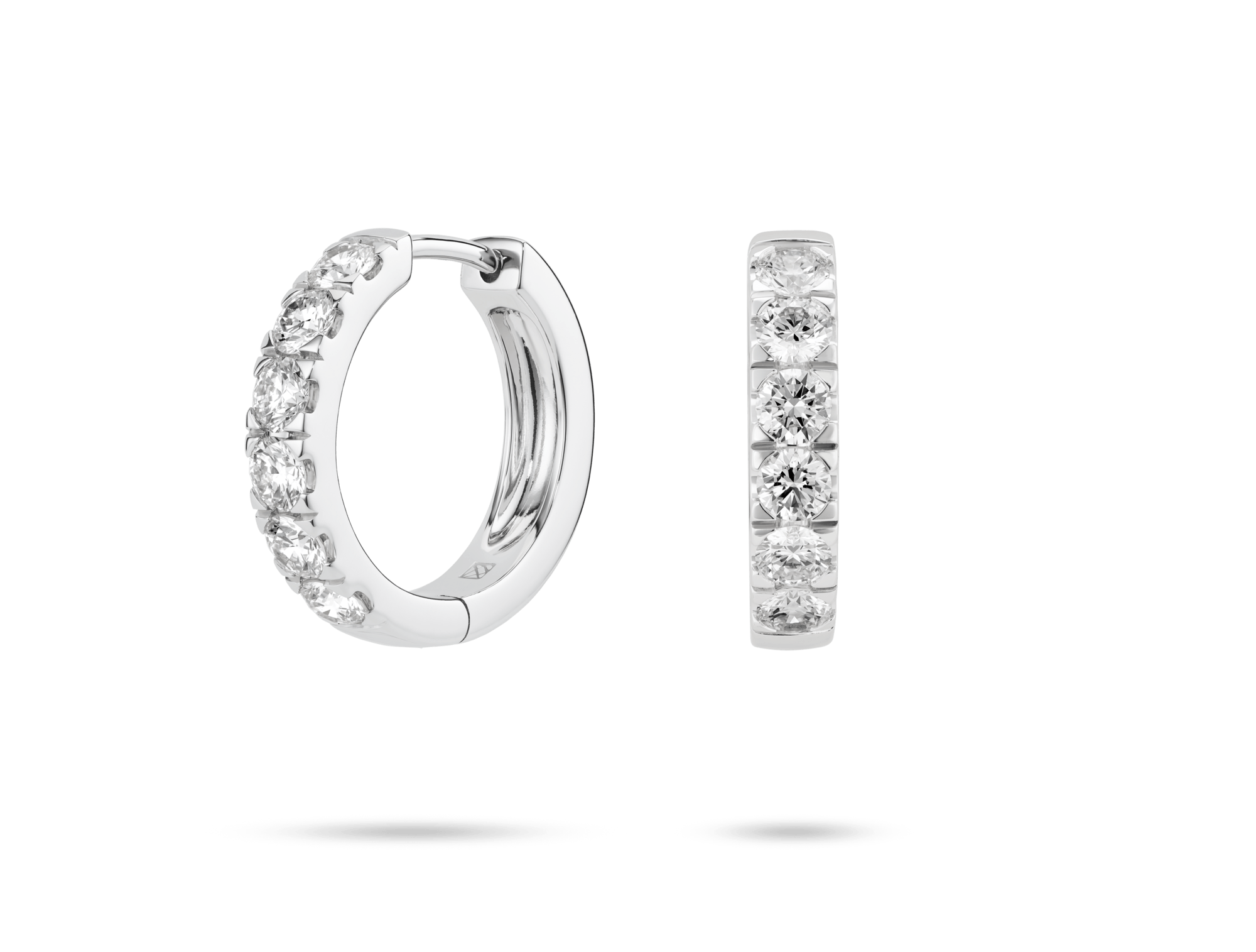 Lab-Grown Diamond 1⅕ct. tw. Round Brilliant Pavé Huggie Hoops | White - Image 2