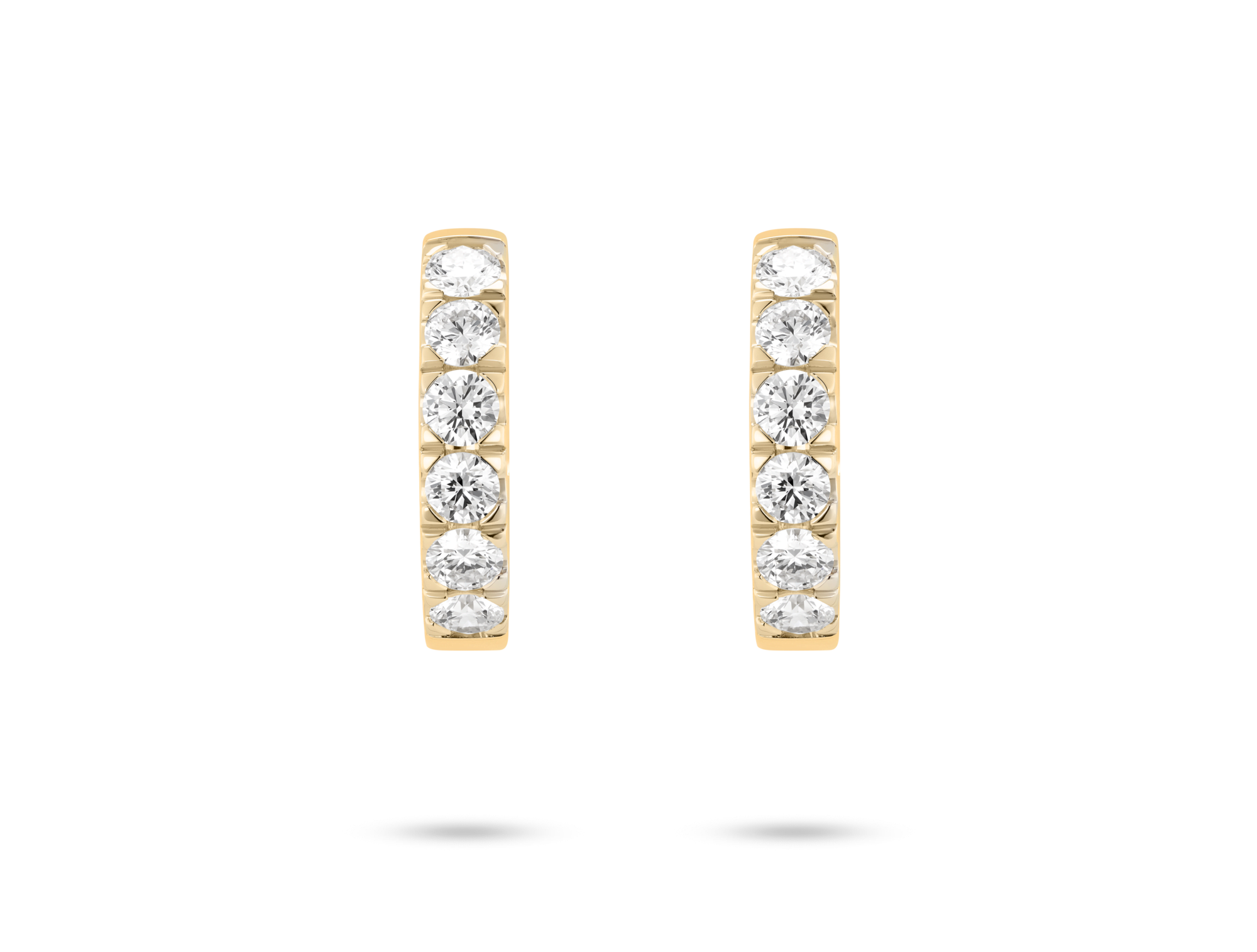 Lab-Grown Diamond 1⅕ct. tw. Round Brilliant Pavé Huggie Hoops | White - Image 4