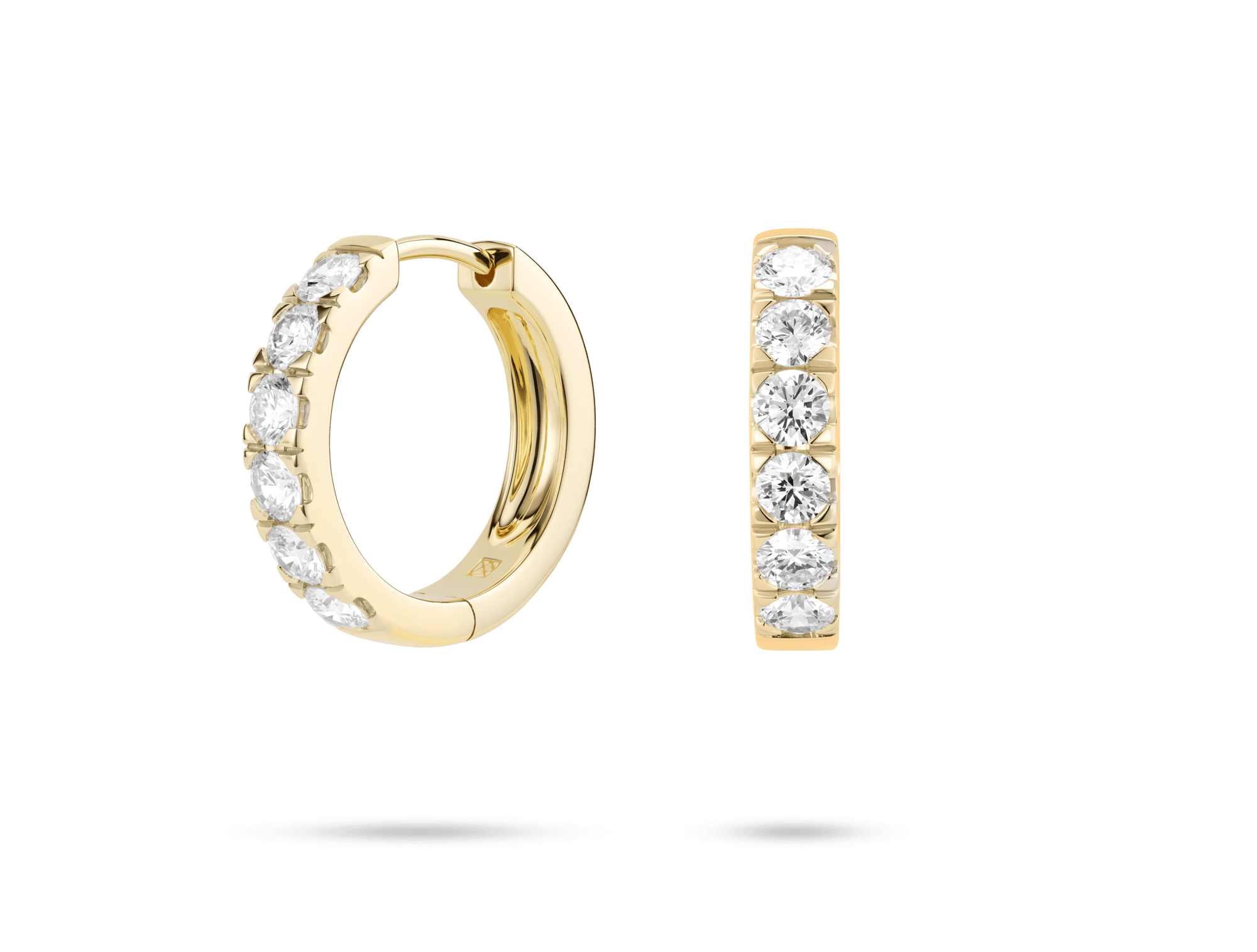 Lab-Grown Diamond 1⅕ct. tw. Round Brilliant Pavé Huggie Hoops | White - Image 5