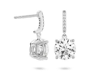 Lab-Grown Diamond 4ct. tw. Round Brilliant Solitaire Drop Earrings | White