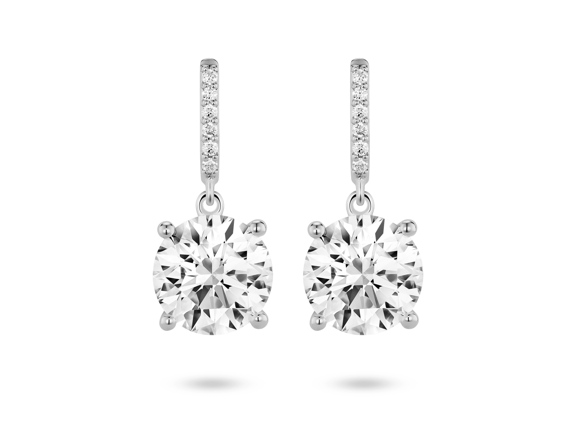 Lab-Grown Diamond 4ct. tw. Round Brilliant Solitaire Drop Earrings | White - Image 5