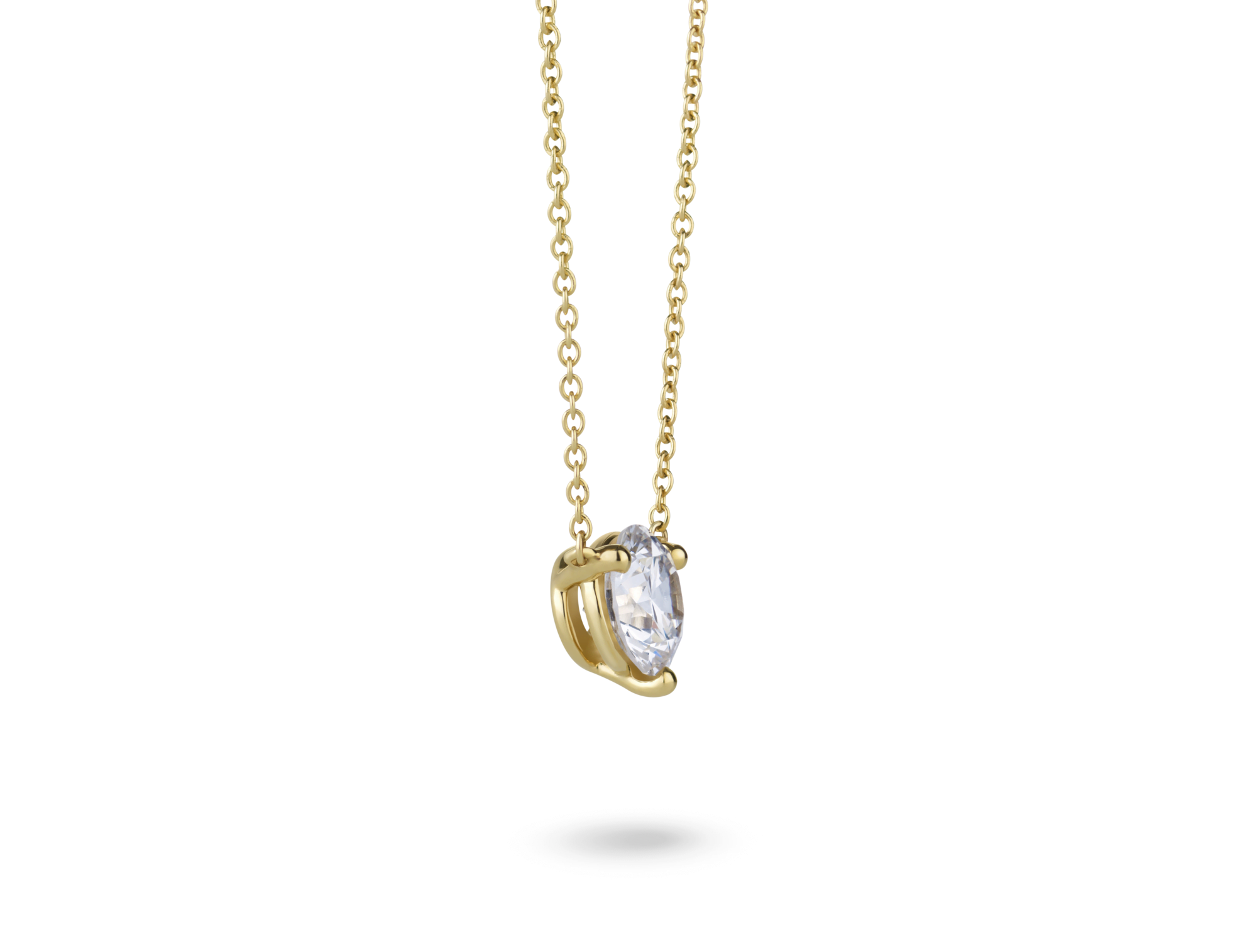 Lab-Grown Diamond 2ct. tw. Round Brilliant Studs and Pendant Yellow Gold Set | White