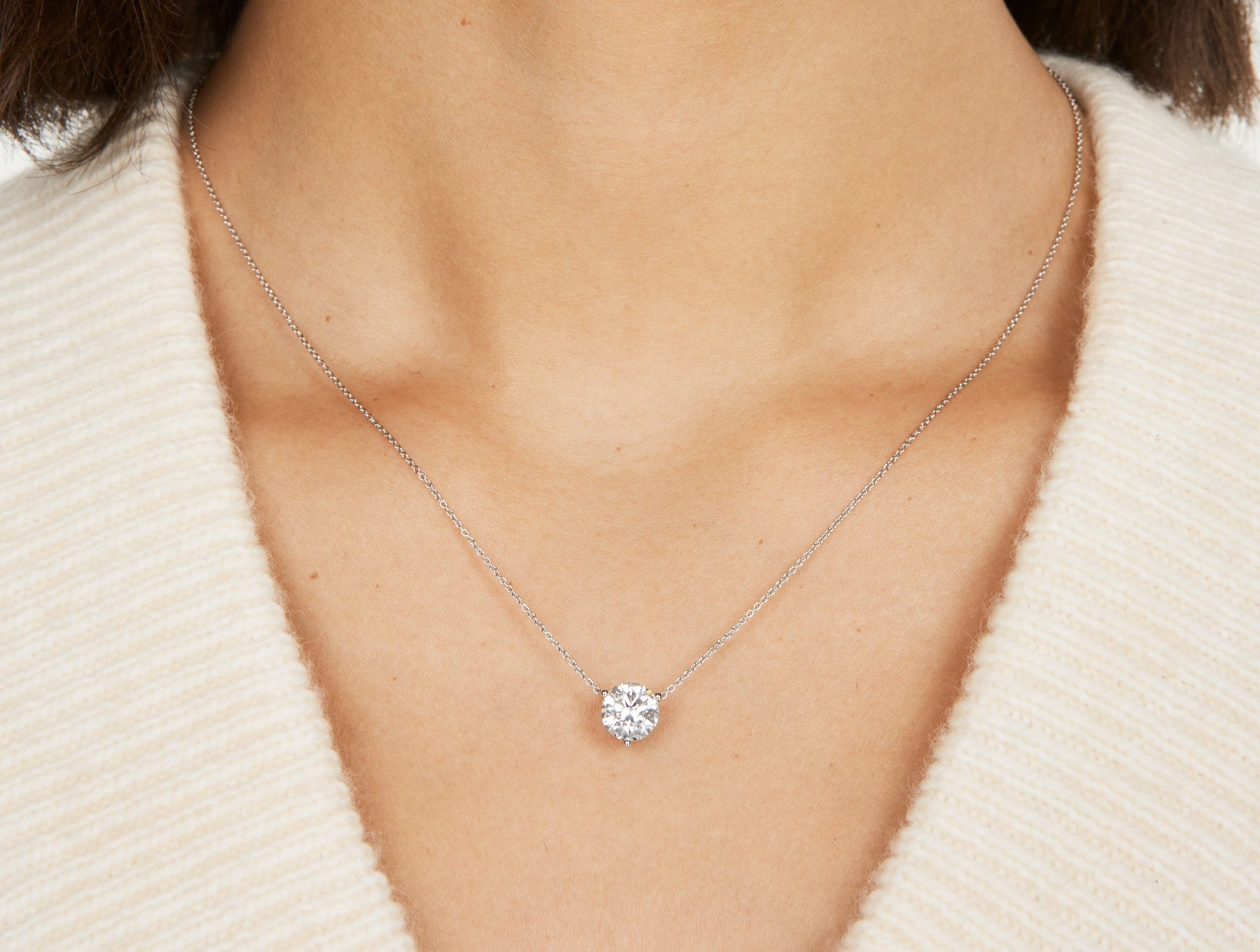 Lab-Grown Diamond 2ct. Round Brilliant Solitaire Pendant | White - Image 7