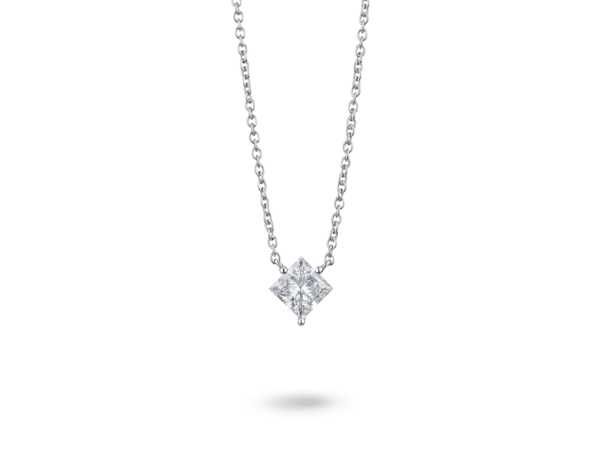 Lab-Grown Diamond 1⅛ct. Princess Cut 14k Gold Pendant | White - Image 2