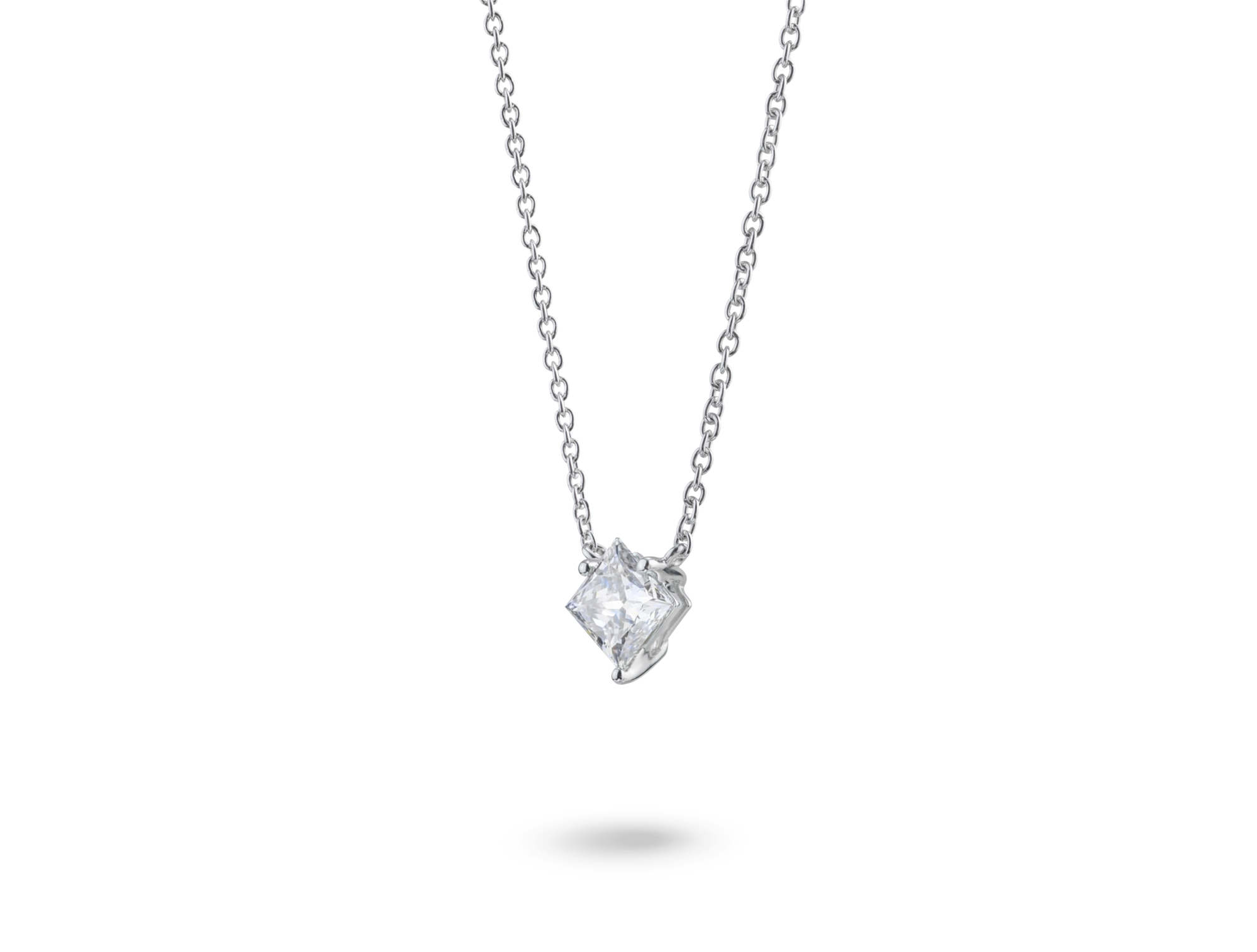 Lab-Grown Diamond 1⅛ct. Princess Cut 14k Gold Pendant | White