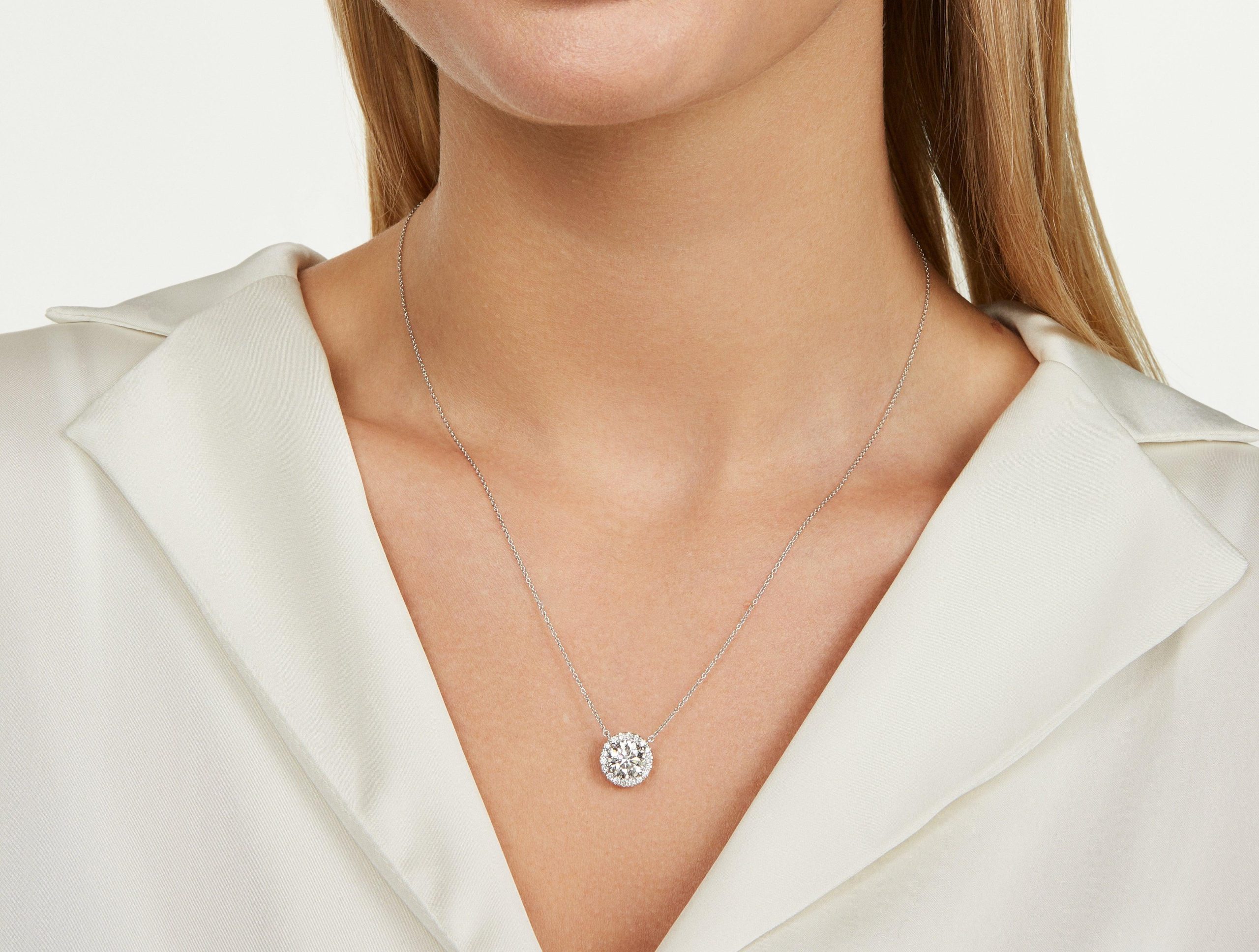 Lab-Grown Diamond 2ct. tw. Halo Pendant | White - Image 3