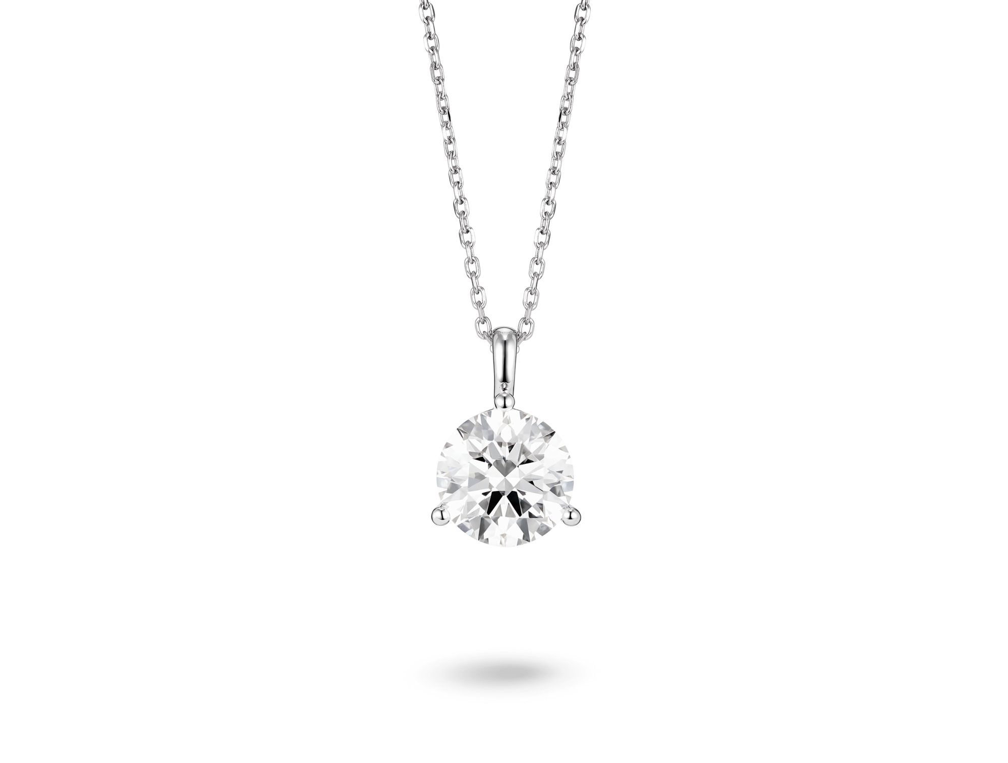 Lab-Grown Diamond 2ct. Round Brilliant Solitaire Bale Pendant | White
