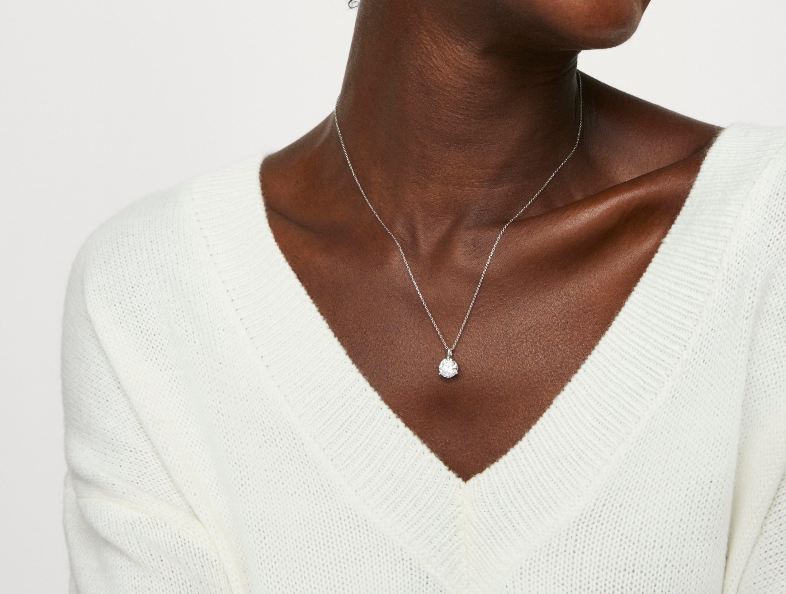 Lab-Grown Diamond 2ct. Round Brilliant Solitaire Bale Pendant | White - Image 5