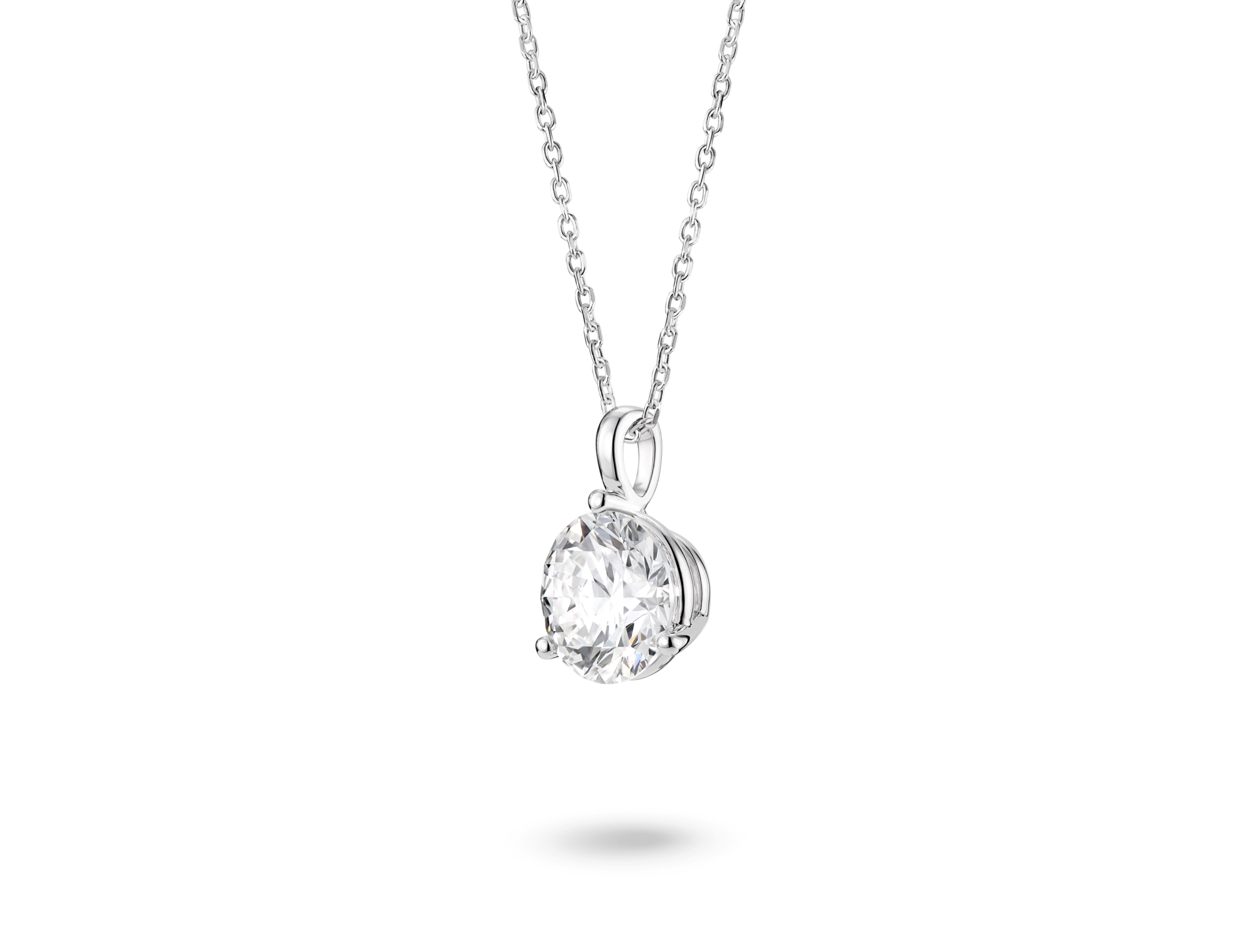 Lab-Grown Diamond 2ct. Round Brilliant Solitaire Bale Pendant | White - Image 2