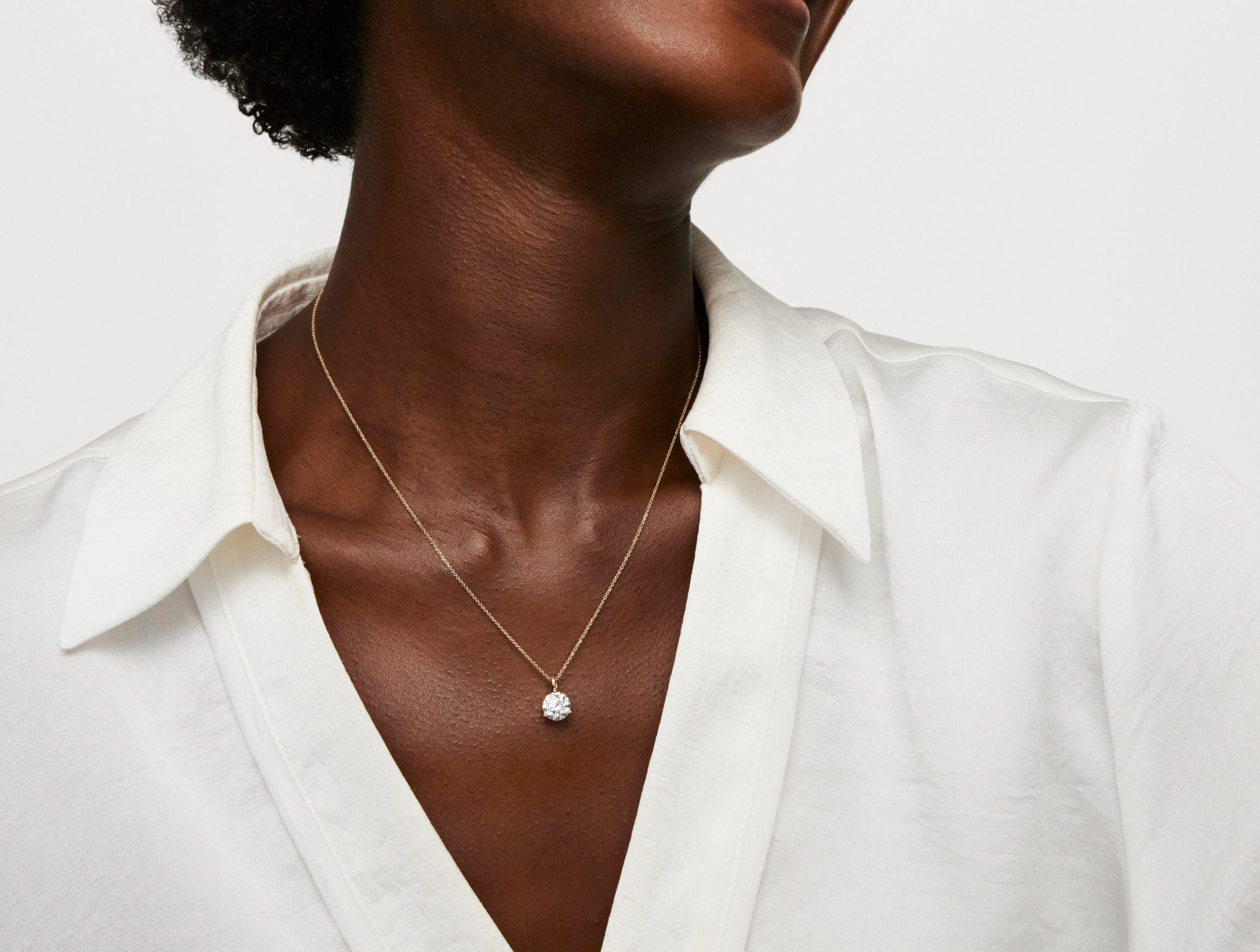 Lab-Grown Diamond 2ct. Round Brilliant Solitaire Bale Pendant | White - Image 10