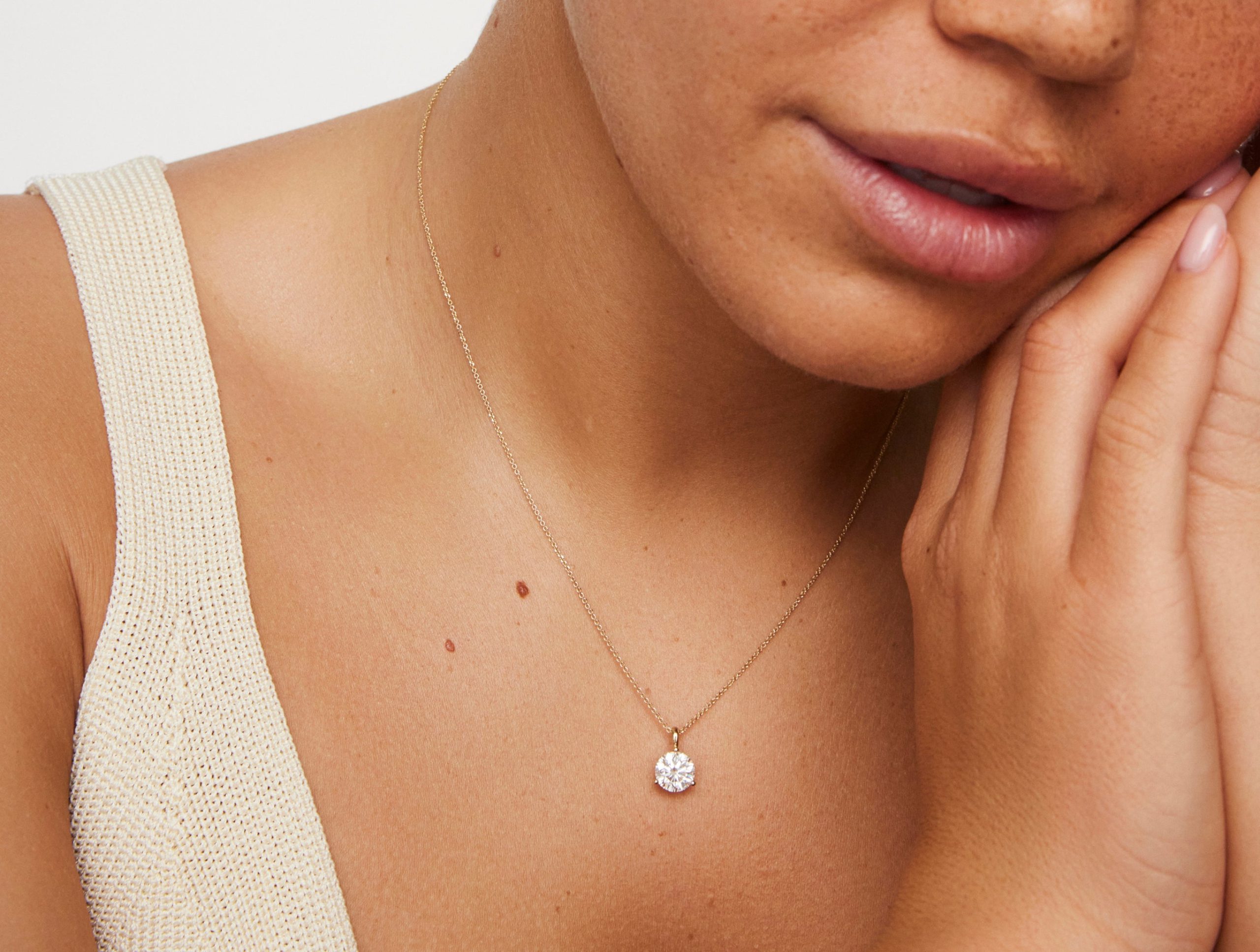 Lab-Grown Diamond 2ct. Round Brilliant Solitaire Bale Pendant | White - Image 9