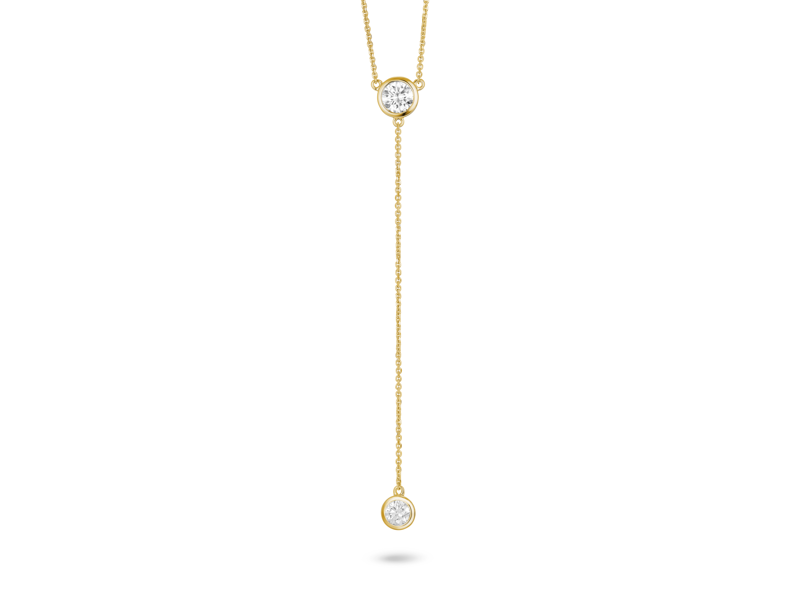 Lab-Grown Diamond ¾ct. tw. Round Brilliant Bezel Lariat Pendant | White - Image 7