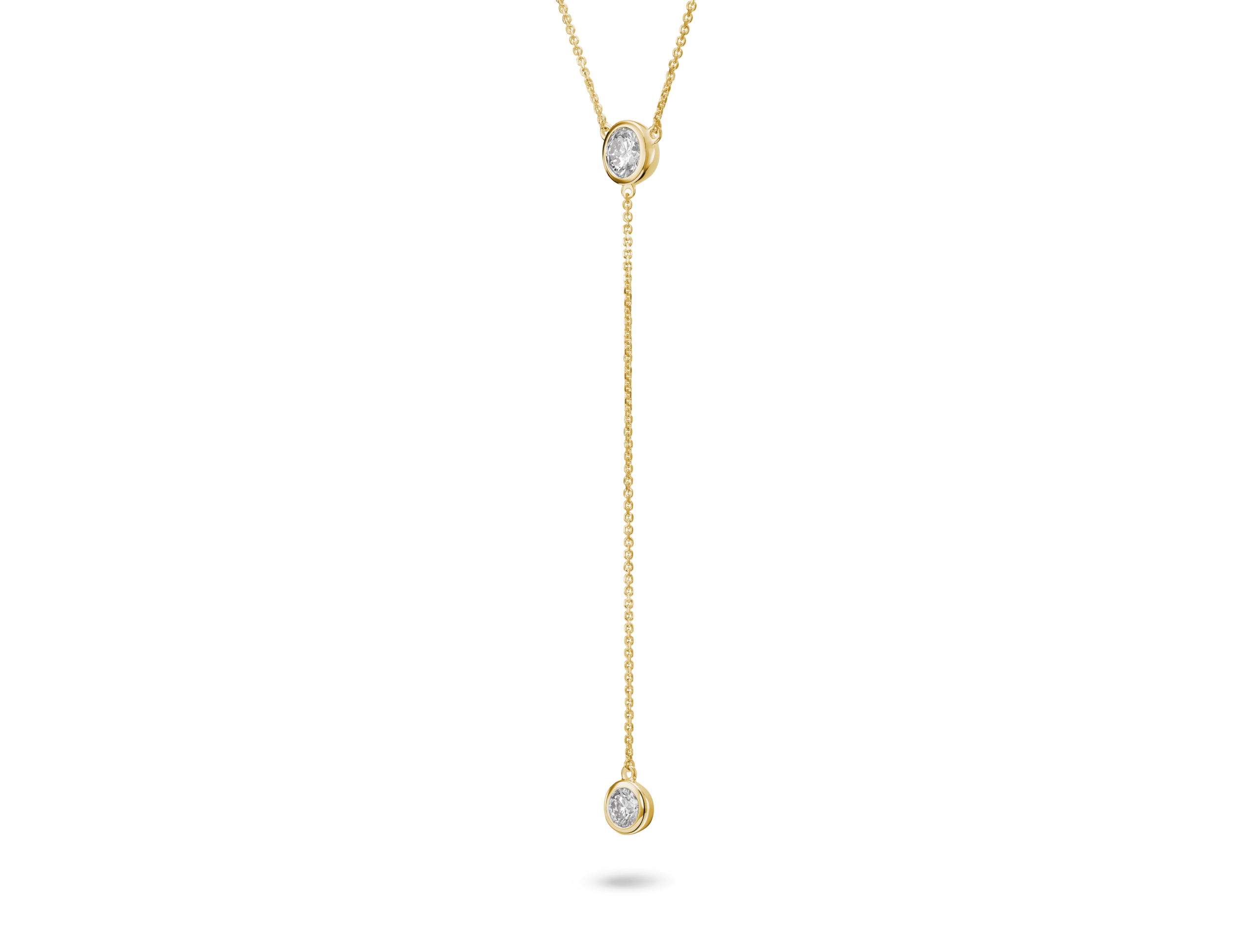 Lab-Grown Diamond ¾ct. tw. Round Brilliant Bezel Lariat Pendant | White - Image 8