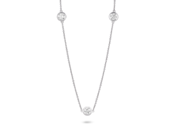 Lab-Grown Diamond ¾ct. tw. Round Brilliant Bezel Station Pendant | White