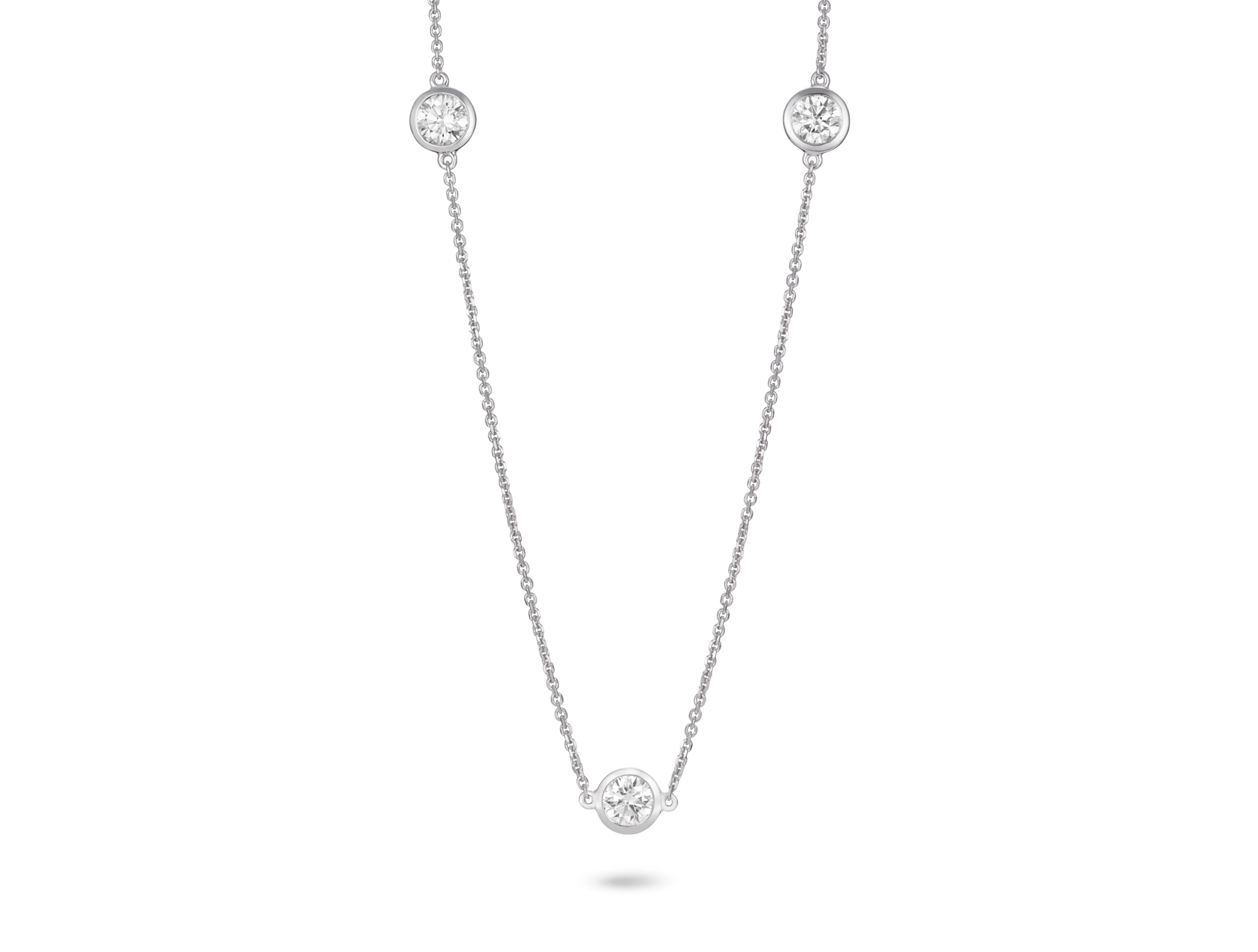Lab-Grown Diamond ¾ct. tw. Round Brilliant Bezel Station Pendant | White