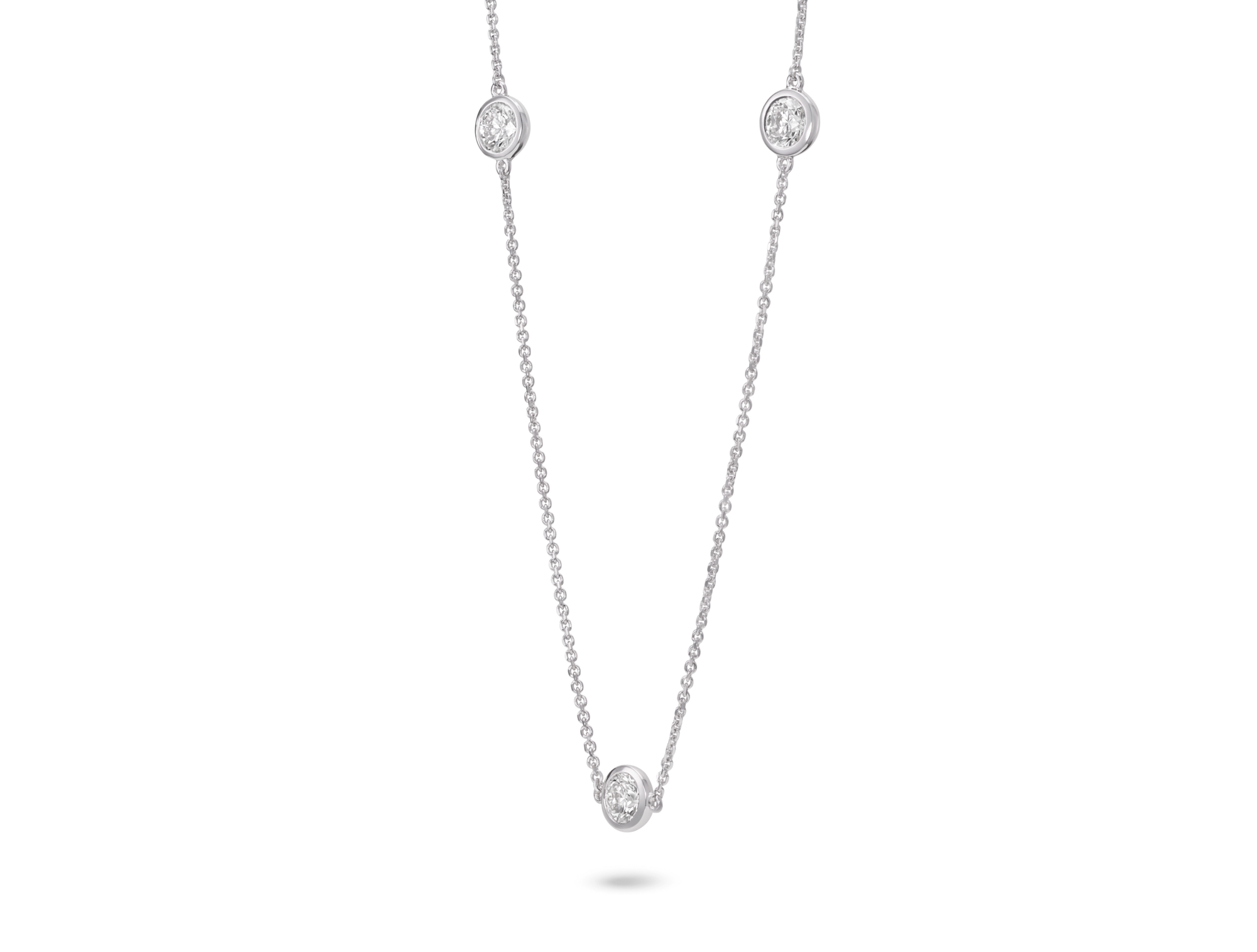 Lab-Grown Diamond ¾ct. tw. Round Brilliant Bezel Station Pendant | White - Image 4